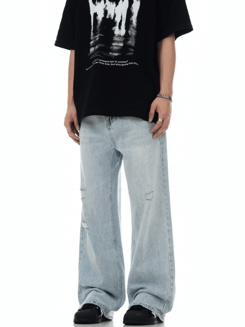 Japanese Brand Vintage loose casual washed ripped jeans y2k Size US 32 / EU 48 - 3 Thumbnail