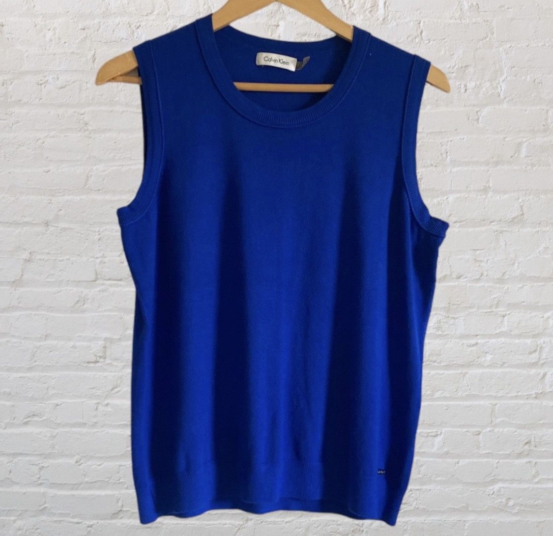 Calvin Klein CALVIN KLEIN SLEEVELESS KNIT PULLOVER SWEATER VEST Size L / US 10 / IT 46 - 1 Thumbnail