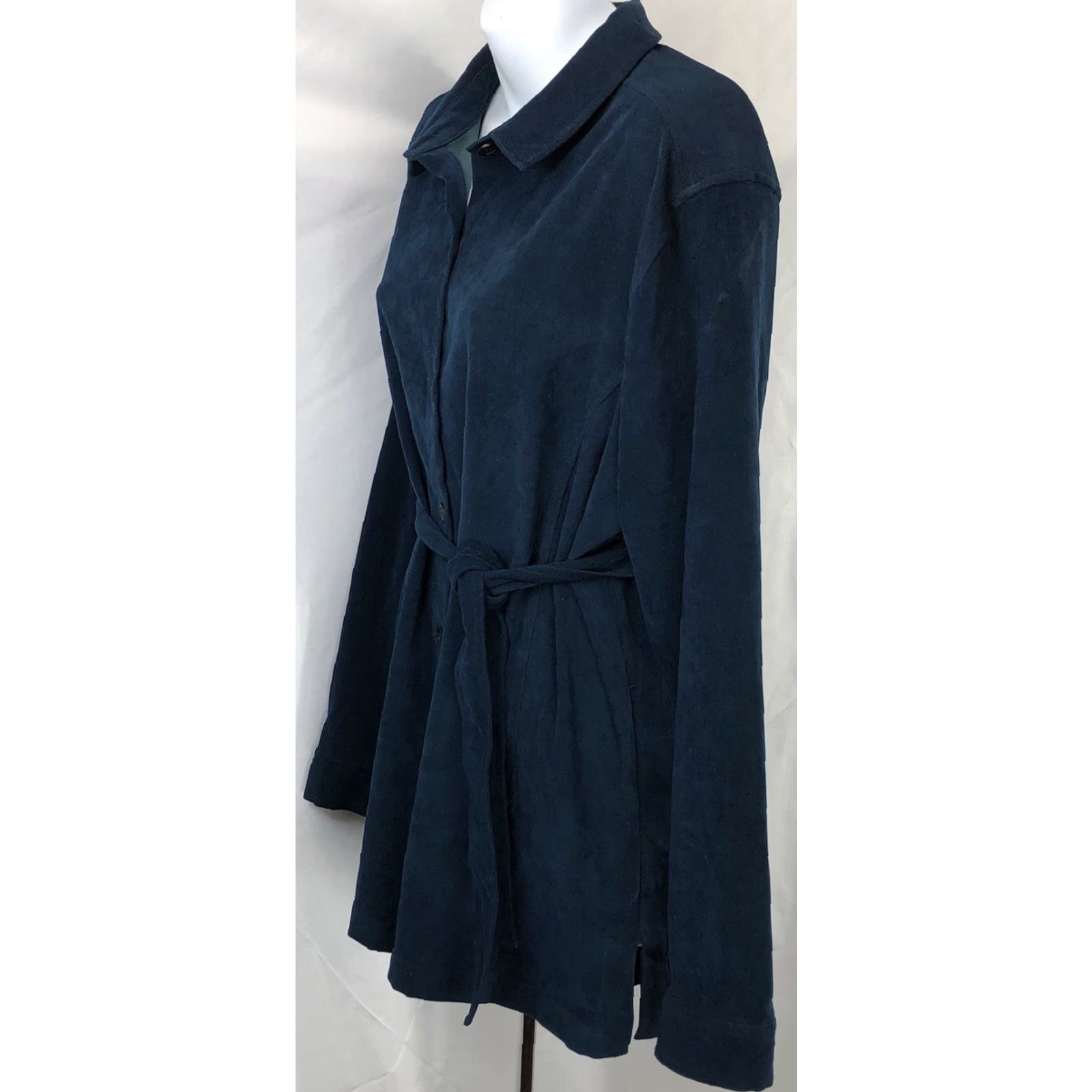 Vintage Vintage Norton McNaughton MicroSuede Top Shirt 14 Blue Belted Retro 70s Career Size XL / US 12-14 / IT 48-50 - 2 Thumbnail