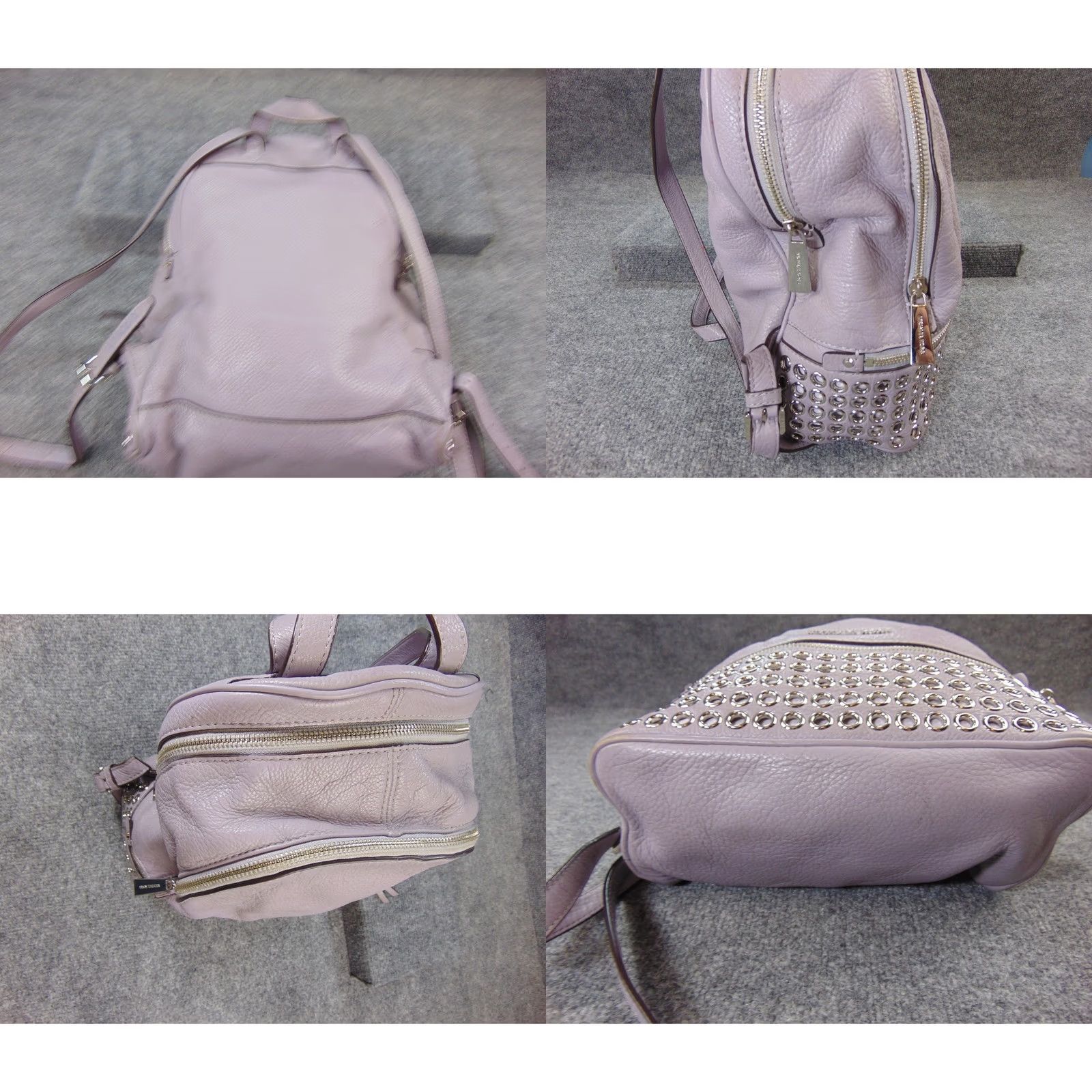 Michael Kors Michael Kors Rhea Backpack Lavender Purple Pebbled Leather Studded Grommet Bag Size ONE SIZE - 8 Thumbnail