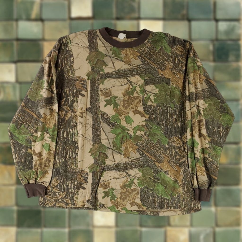 Realtree Realtree VTG T Shirt Long Sleeve Camo Brown Green Mens XXXL Size US XXL / EU 58 / 5 - 1 Thumbnail
