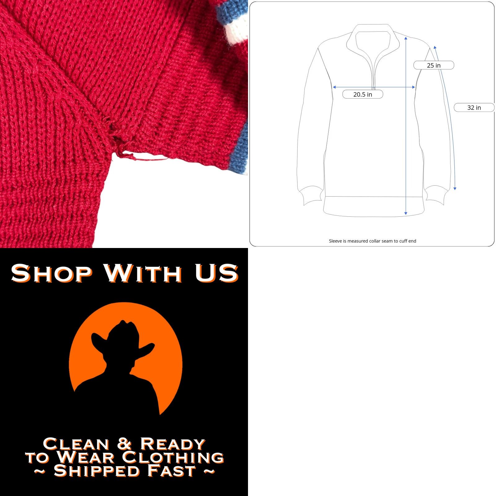 Vintage VINTAGE Calvin Charles Sweater Adult SMALL Red Textured Knit Quarter Zip 80s Size US S / EU 44-46 / 1 - 8 Thumbnail