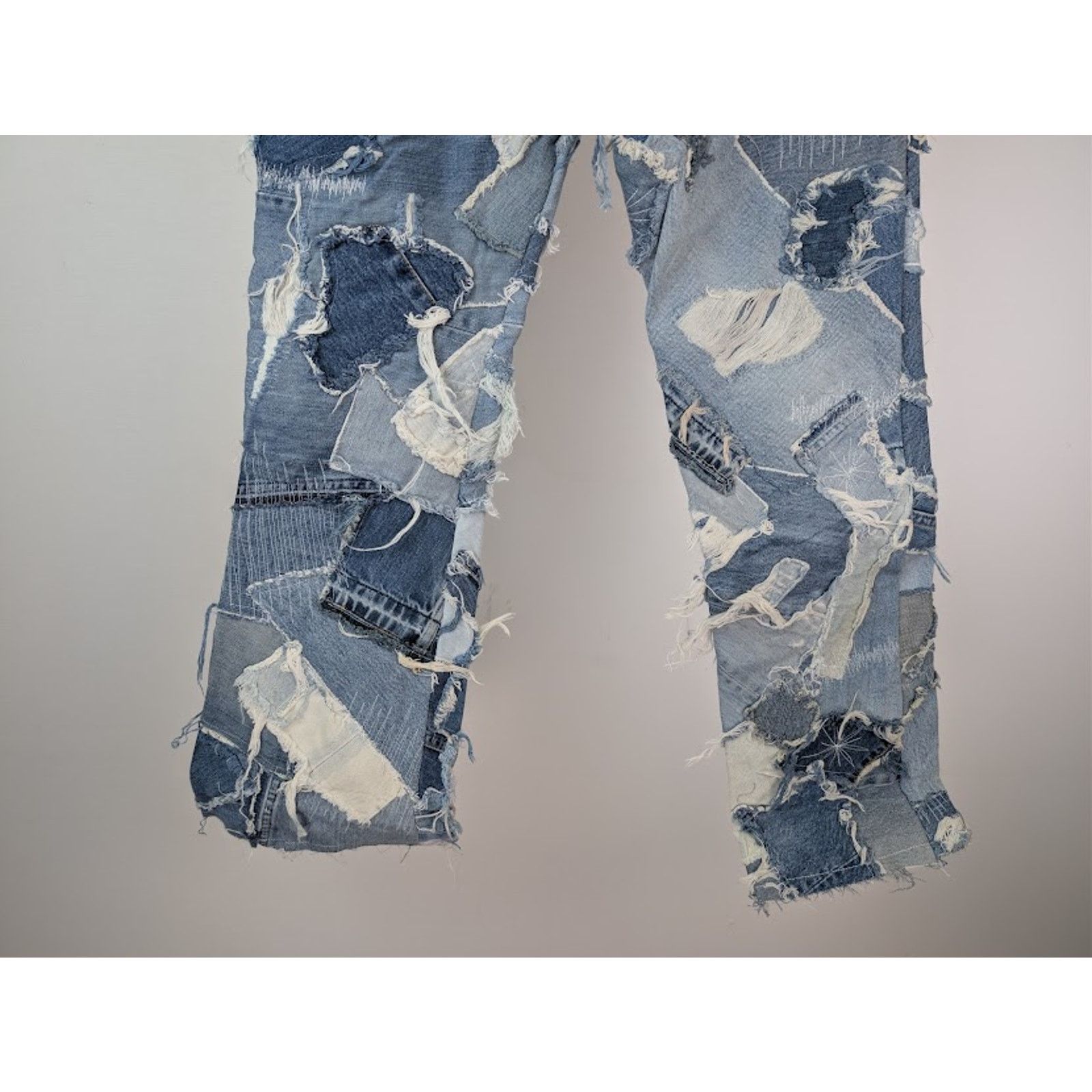 Gallery Dept. o1rshd1 Logan Distressed Patchwork Denim Jeans in Indigo Size US 34 / EU 50 - 13 Thumbnail
