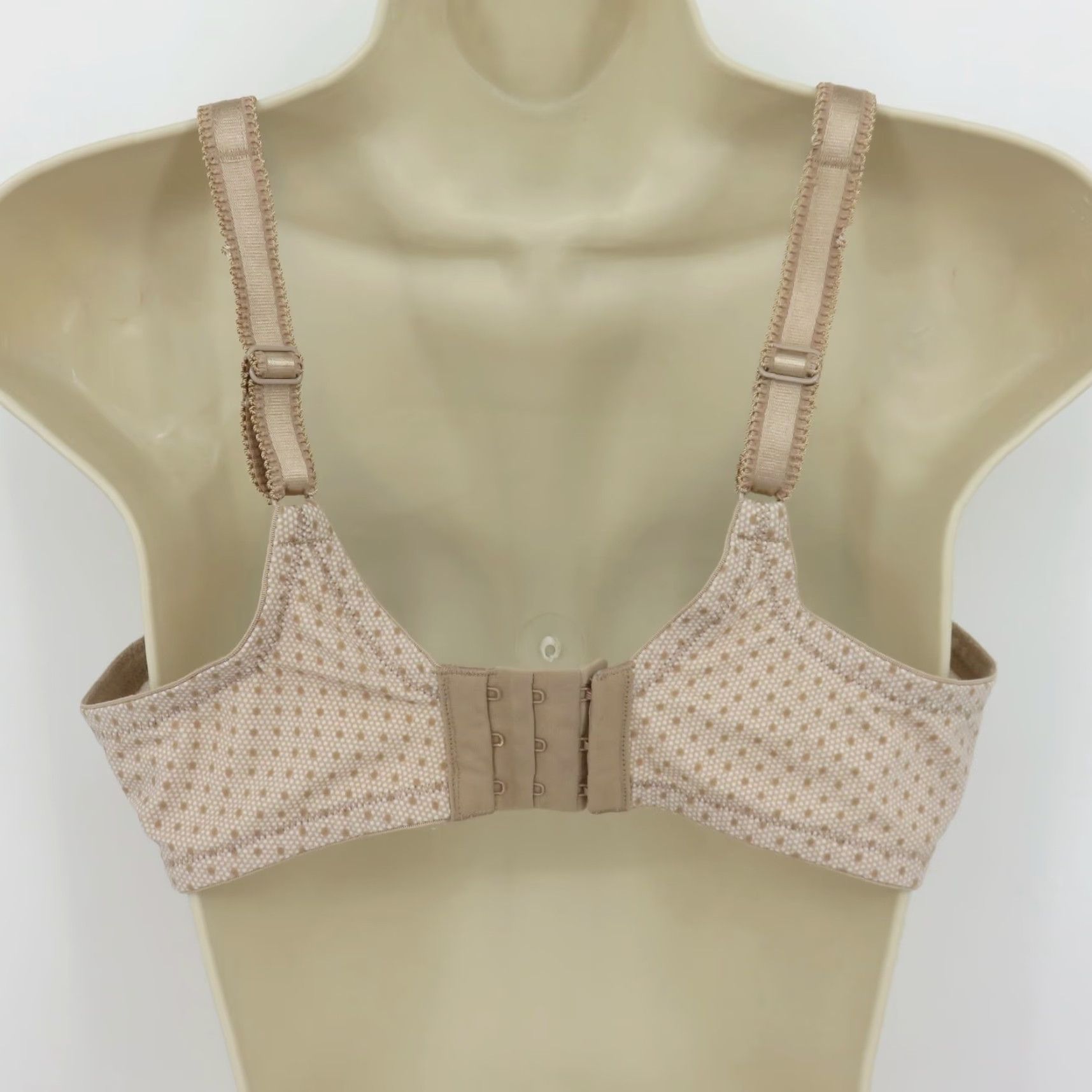 Vintage Olga Bra 36C Full Coverage Underwire T-Shirt Beige Polka Dot 35063 Ladies Womens Clothing Size ONE SIZE - 7 Thumbnail