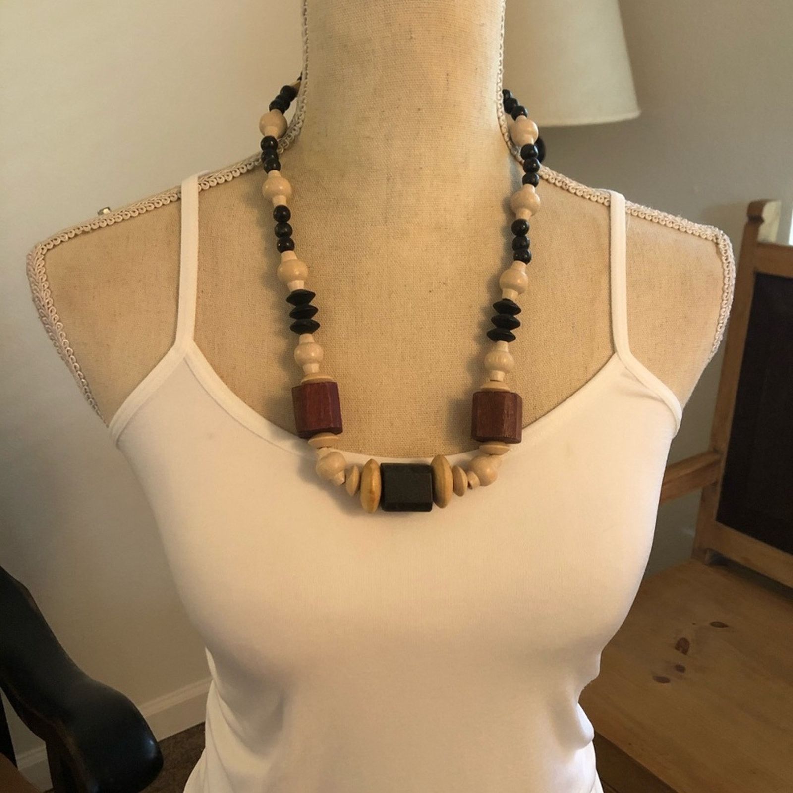 Vintage Vintage 70s boho wooden chunky beaded necklace Size ONE SIZE - 2 Thumbnail