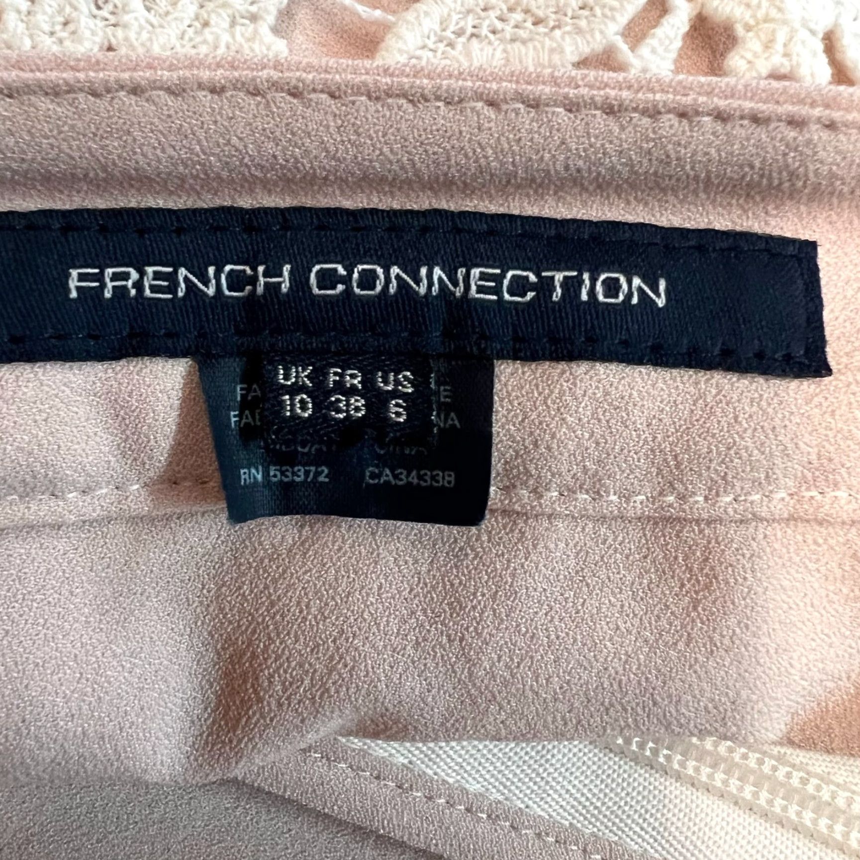 French Connection French Connection Lace Overlay Skirt Women Size 6 Beige Knee Length A-Line Women's Casual, Workwear, Party Size 28" / US 6 / IT 42 - 4 Thumbnail