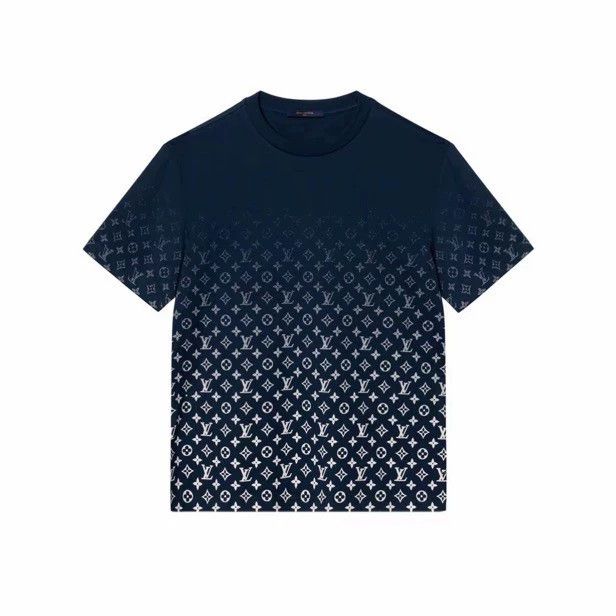 Louis Vuitton Louis Vuitton Dark Blue Logo Gradient Crew Neck Short Slee Size US XL / EU 56 / 4 - 1 Thumbnail