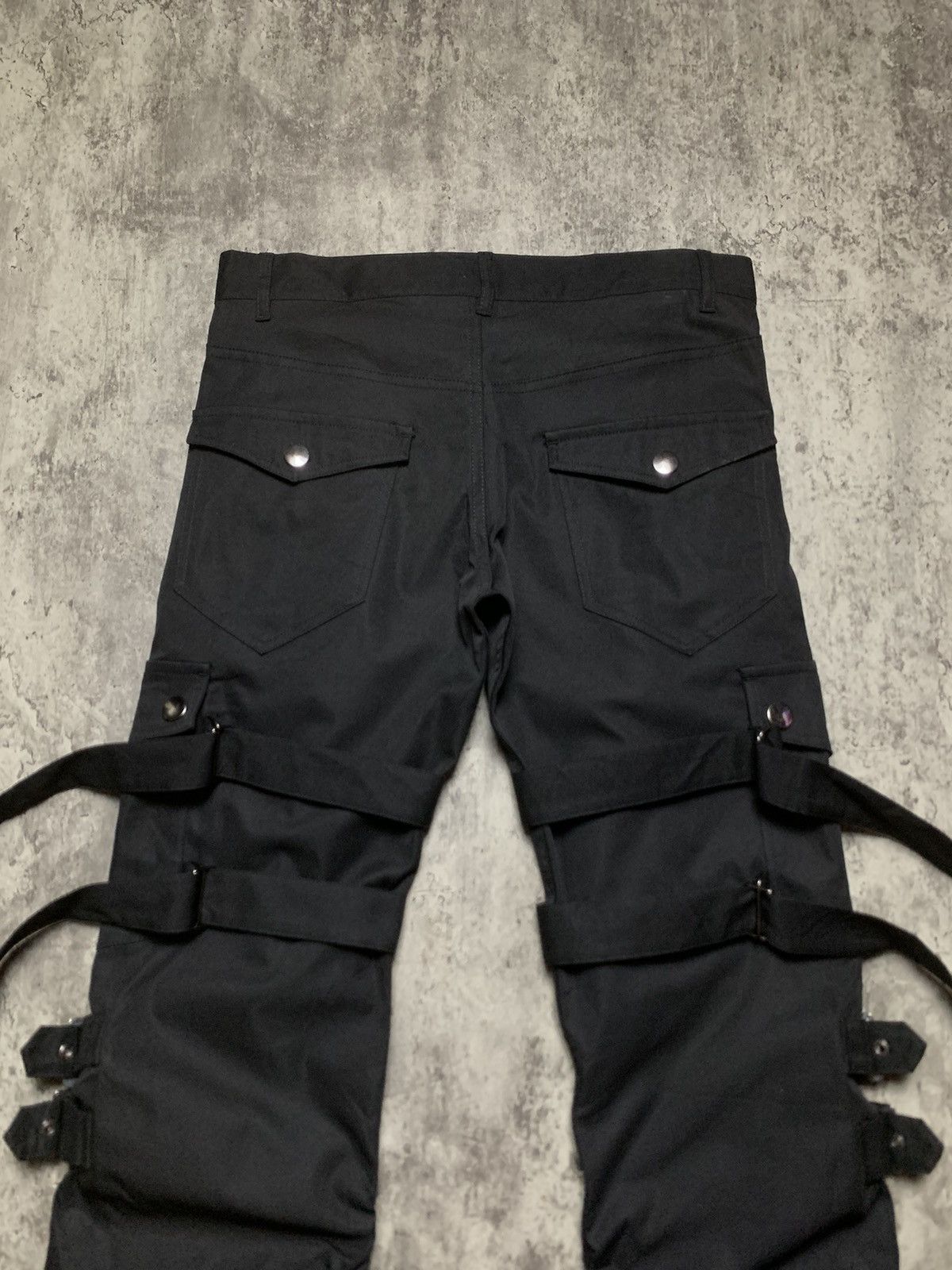 14th Addiction Y2K Kui Black Bondage Cargo Multi Pocket Pants Vkei Style Size US 30 / EU 46 - 6 Thumbnail