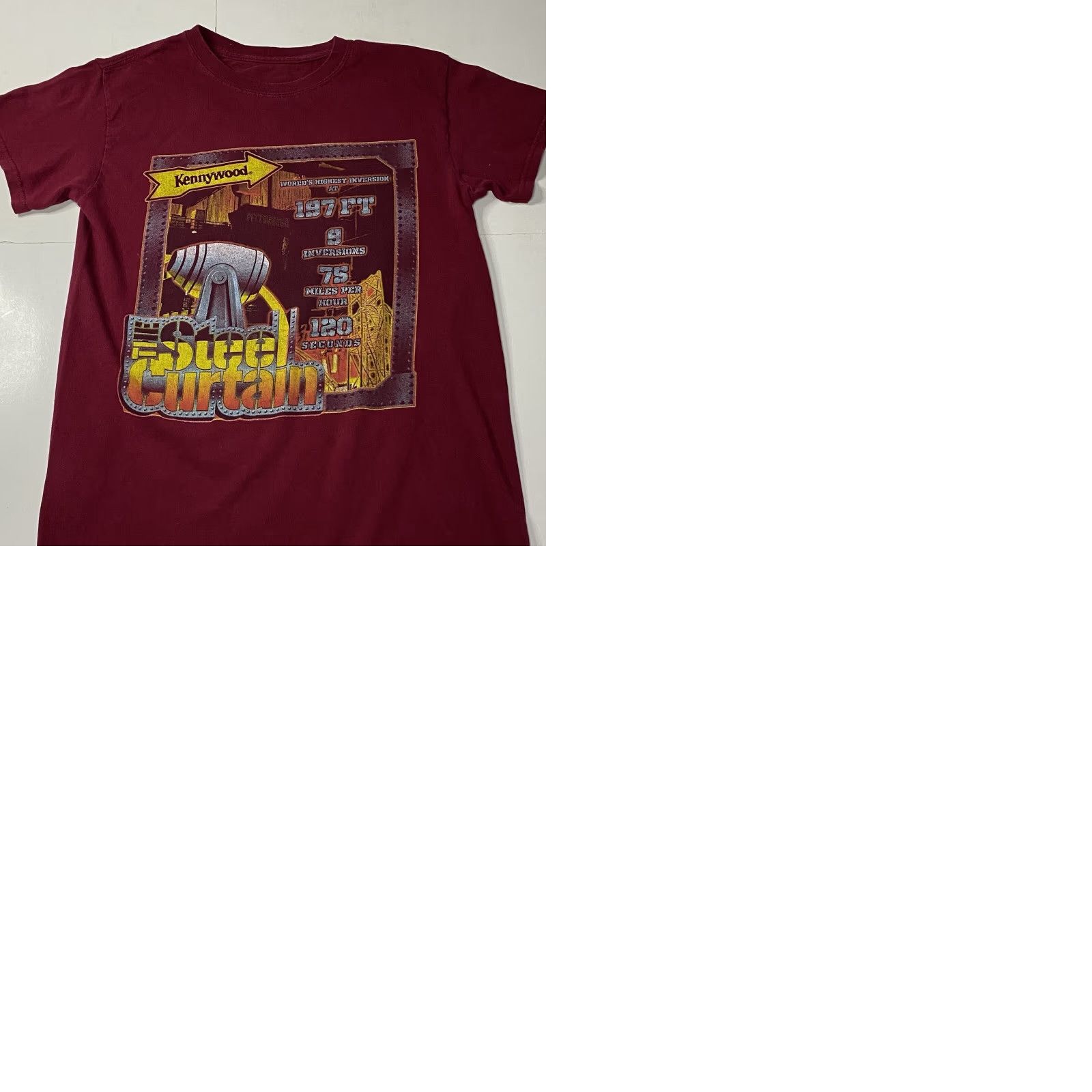 Vintage VTG Unbranded T-Shirt Pittsburgh Pa Kennywood Park Rollercoaster Shirt Adult S Red Mens Size US S / EU 44-46 / 1 - 12 Thumbnail