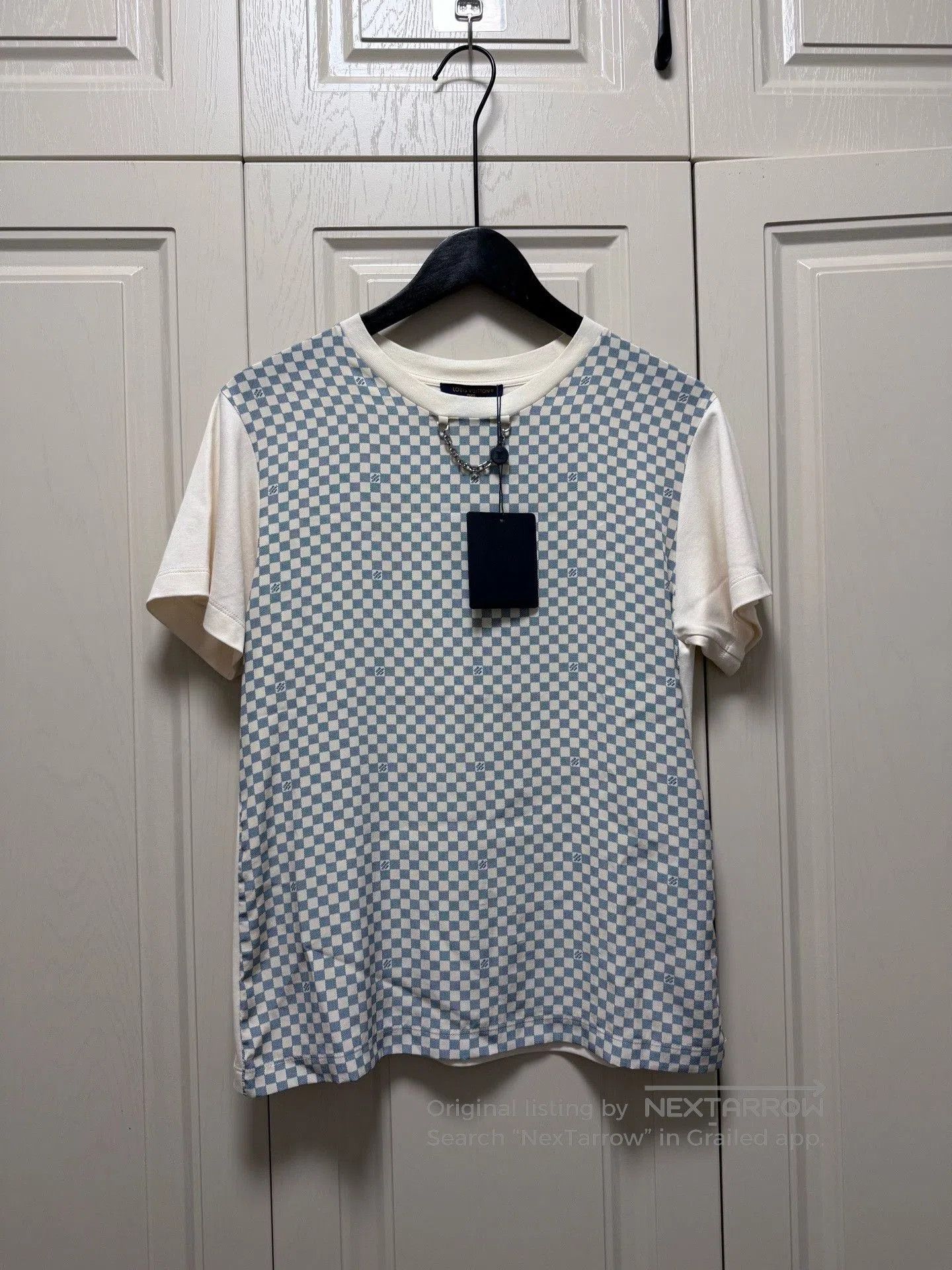 Louis Vuitton Louis Vuitton Blue White Check Short Sleeve T. Size US S / EU 44-46 / 1 - 1 Thumbnail