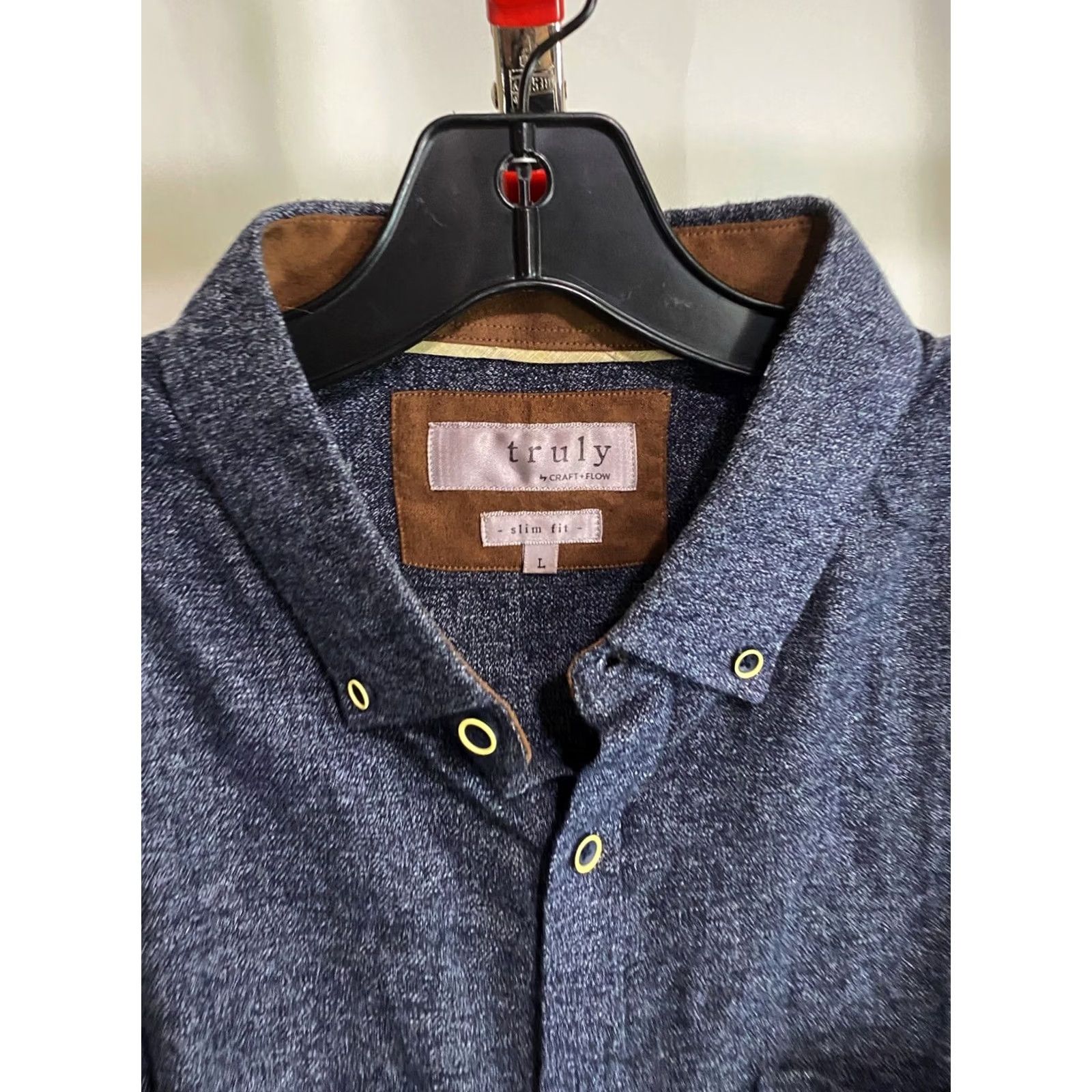Vintage Craft & Flow Shirt Long Sleeve Slim Large L Elbow Patch Mens Shirt Size US L / EU 52-54 / 3 - 4 Thumbnail
