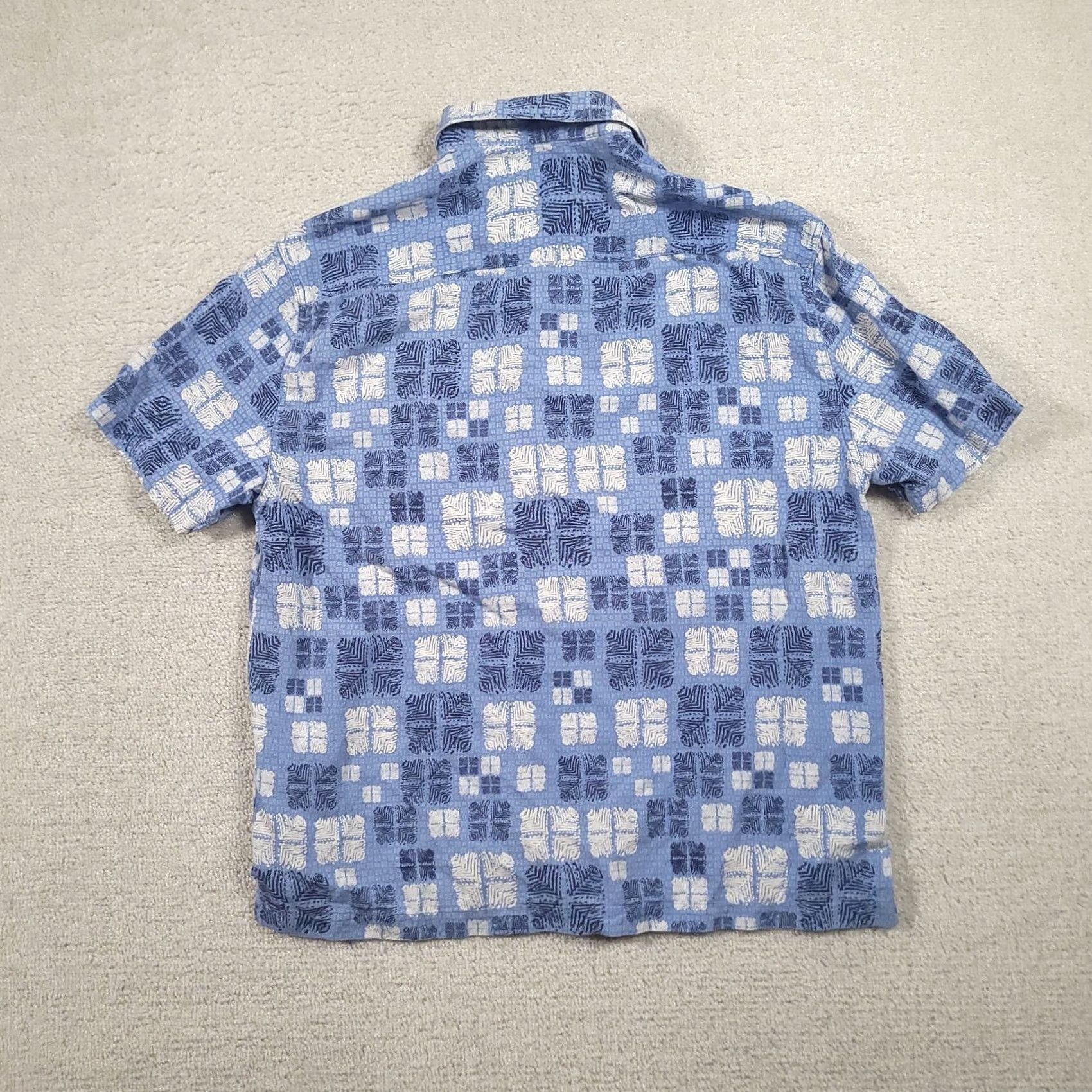 Nat Nast Nat Nast Silk Camp Shirt Mens L Blue Geometric Hawaiian Size US L / EU 52-54 / 3 - 7 Thumbnail
