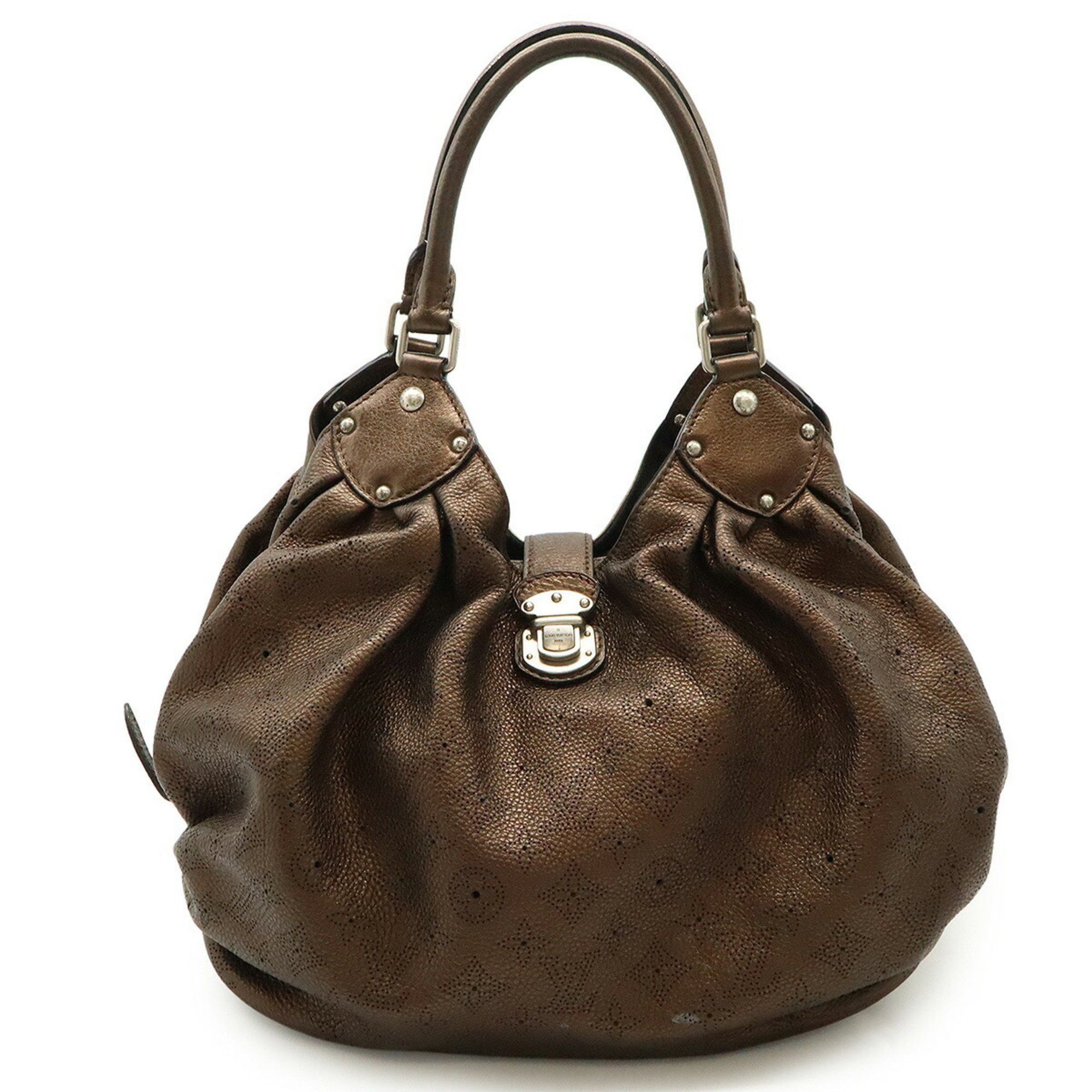 Louis Vuitton Monogram Mahina L Tote Bag Shoulder Leather Mordre Metallic Brown M95766, Women's