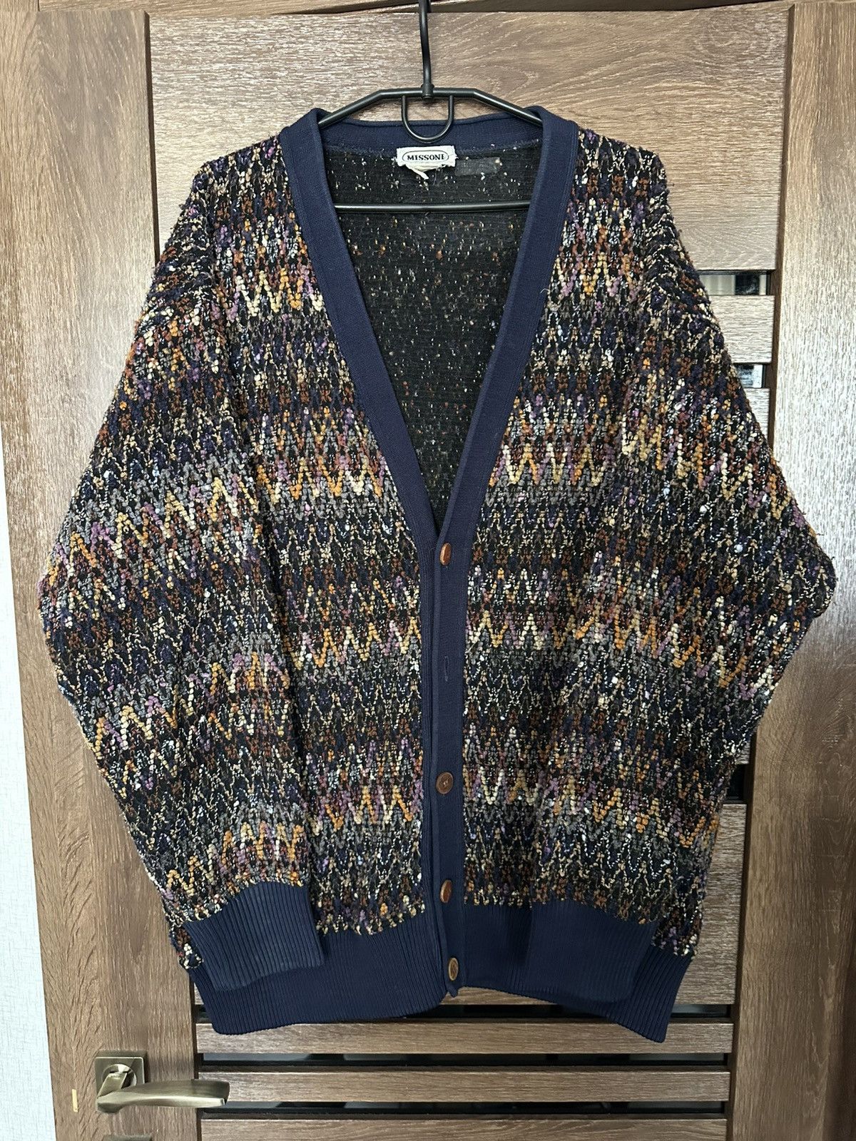 Missoni Italy Vintage Wool Knit Cardigan Sweater 90s