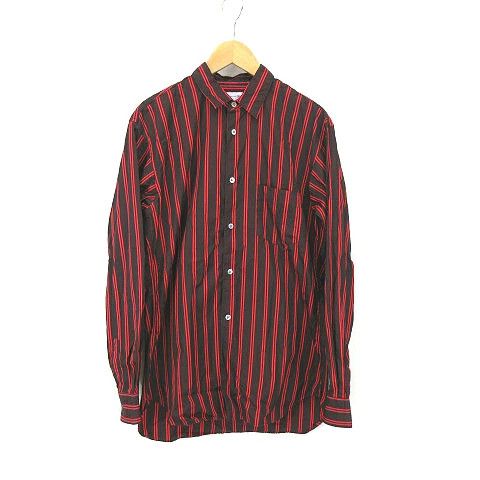 Comme des Garcons SHIRT Shirt Striped Long Sleeve Button Up Cotton Red Brown Size US S / EU 44-46 / 1 - 1 Thumbnail