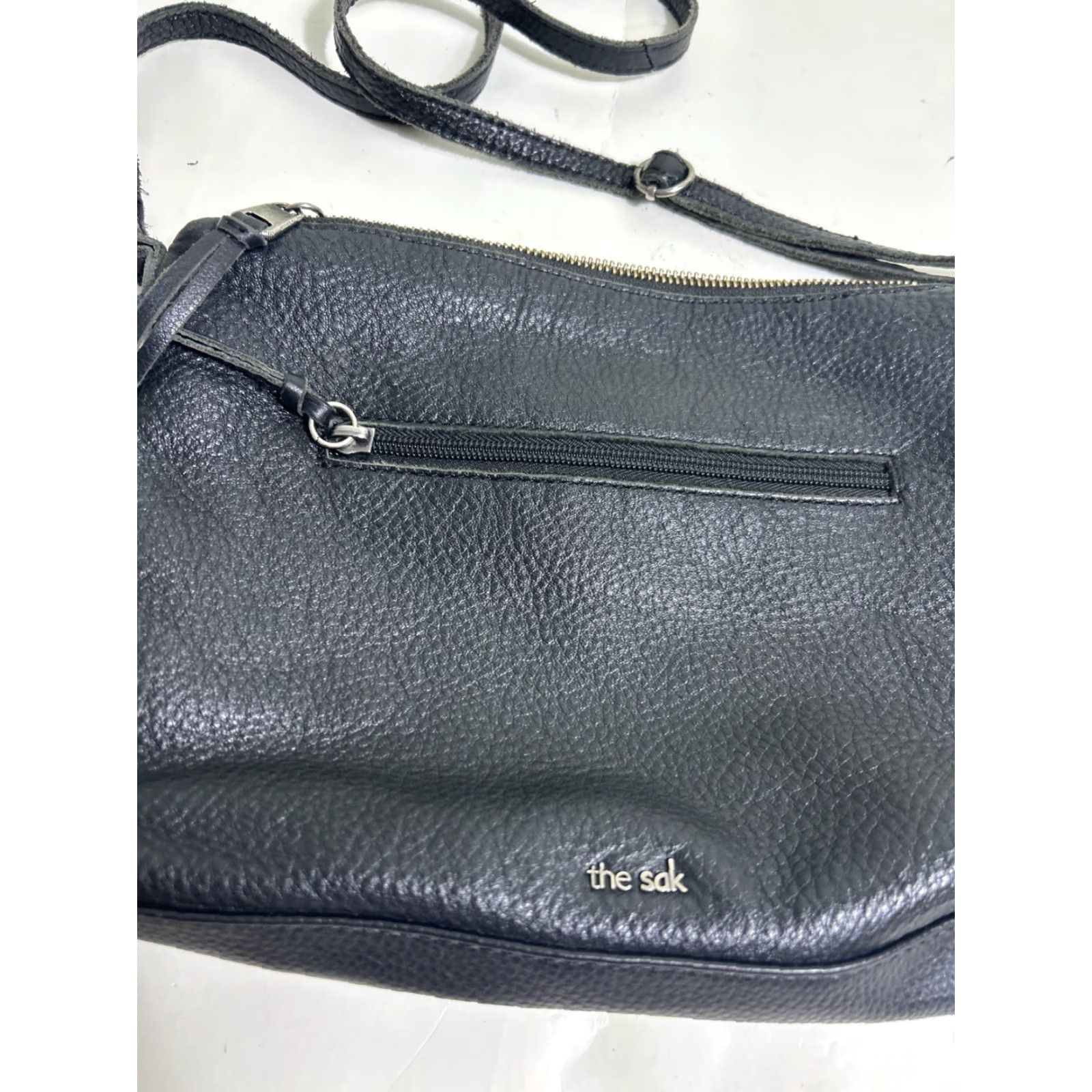 The Sak VINTAGE The Sak Black Leather Crossbody Purse Pebbles Woven 11x8x1.5 Size ONE SIZE - 3 Thumbnail