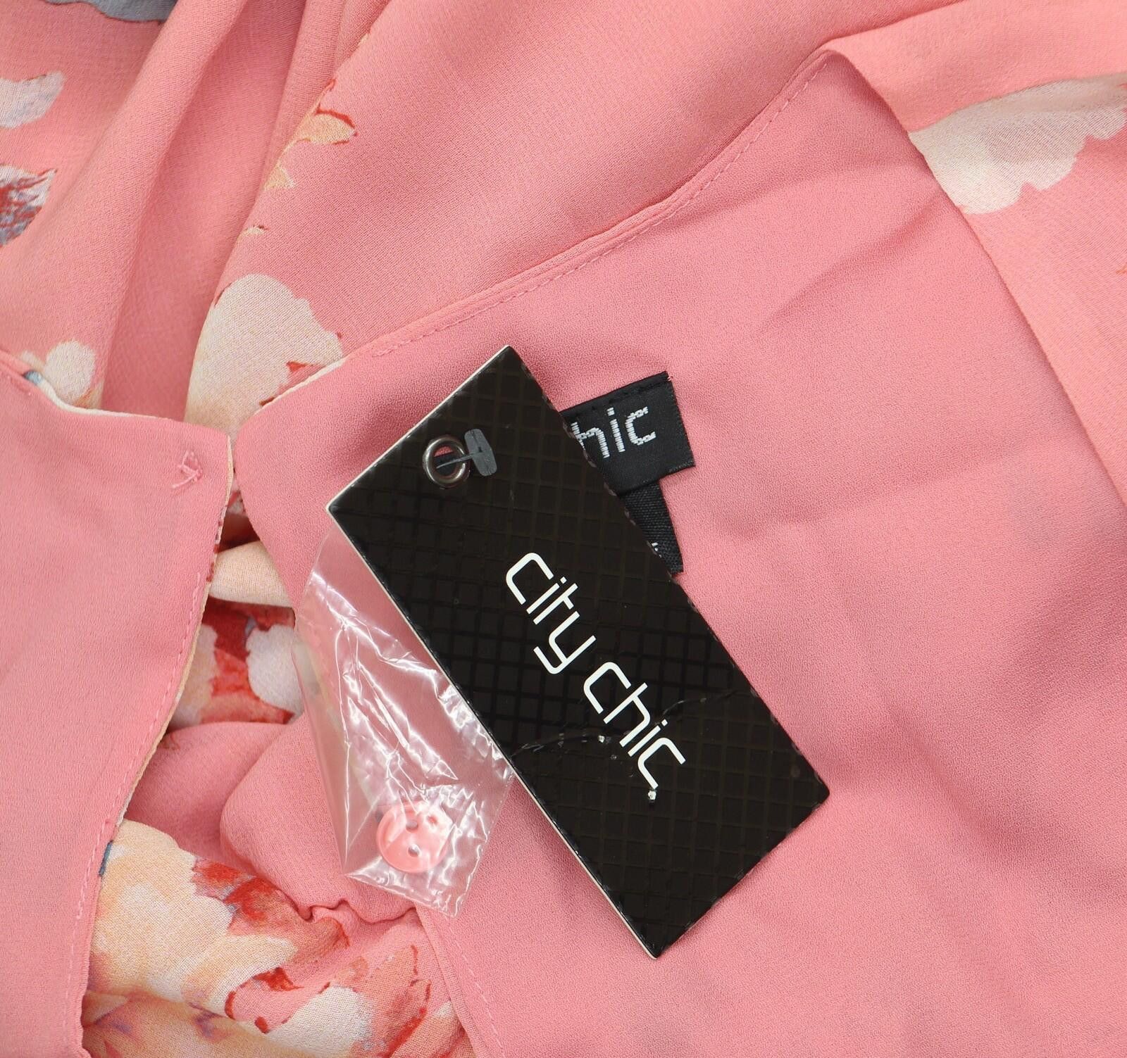 Other Nwt City Chic Floral V-neck Belted Jumpsuit Pink Multi 20w Size 42" / US 20 - 3 Thumbnail