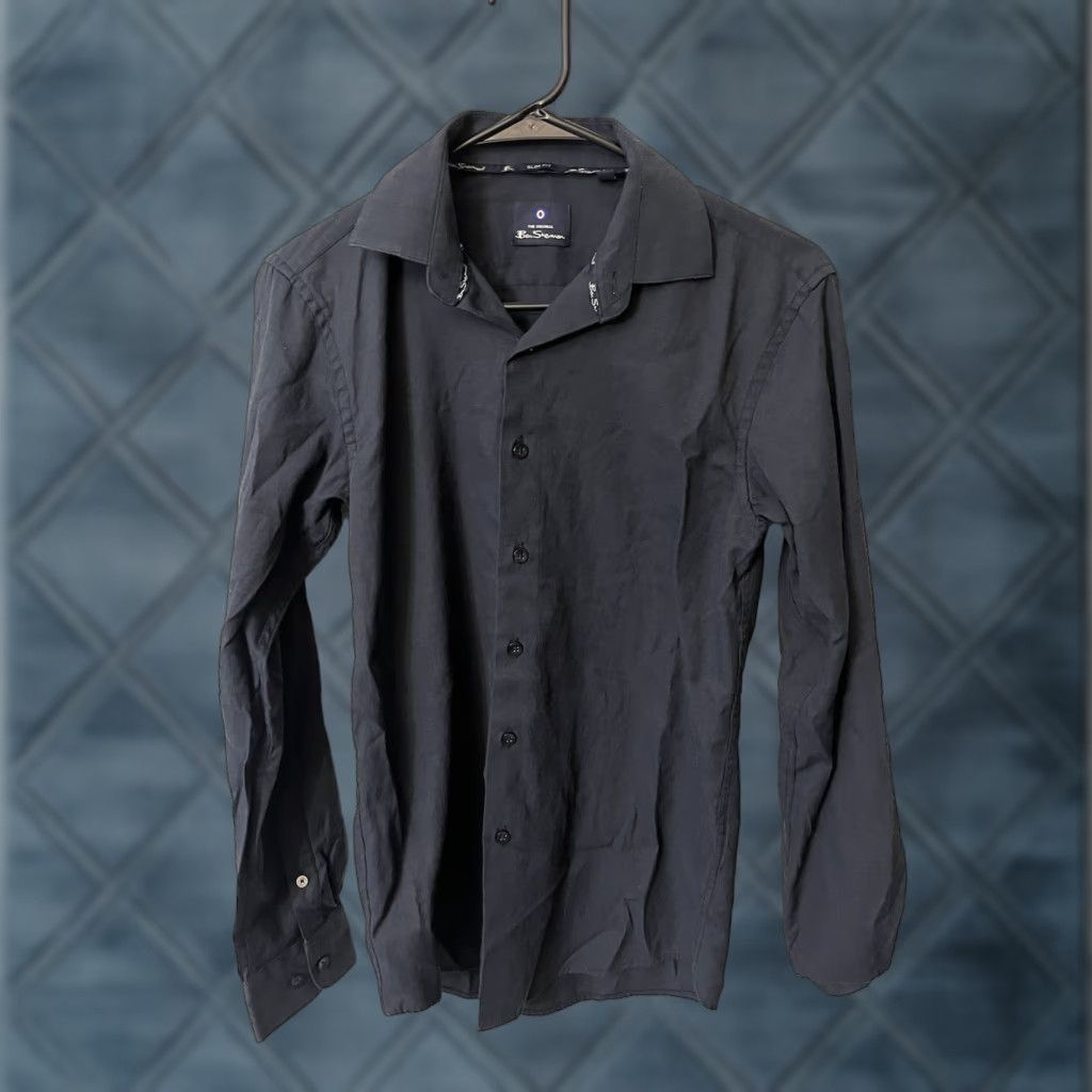 Ben Sherman VINTAGE Ben Sherman Shirt Solid Shirt Men S 14-14.5 Black Cotton Flannel Button-Up Collared Long Sleeve Mens Size US S / EU 44-46 / 1 - 1 Thumbnail