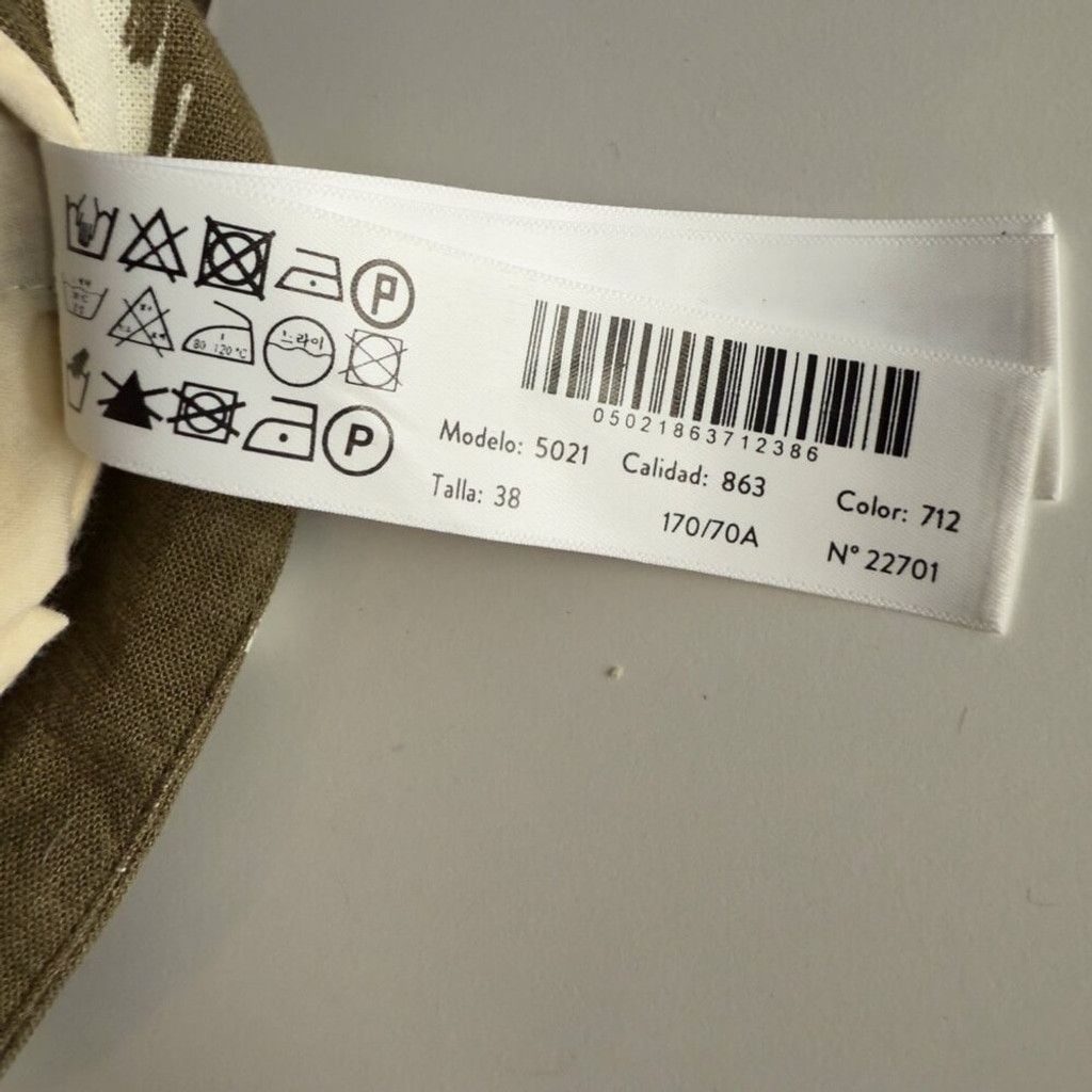 Massimo Dutti MASSIMO DUTTI Olive Green Cream Maximalist Resort Shorts 6 Size 28" / US 6 / IT 42 - 9 Thumbnail