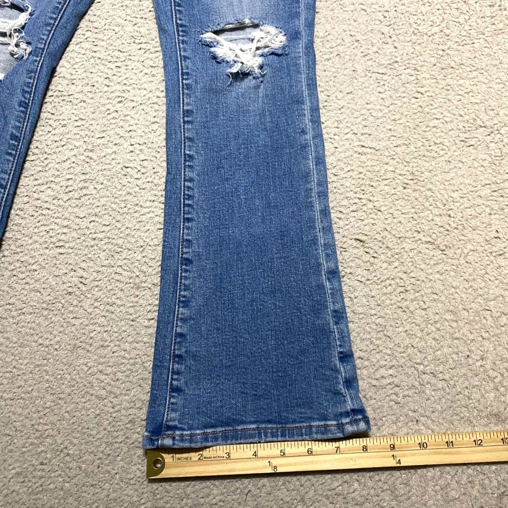 American Eagle Outfitters American Eagle Outfitters Jeans Bootcut 8P Petite Blue Denim High Rise 5-Pocket Stretch Distress Boys Womens Mens (adjusted to fit rules) Size 30" / US 8 / IT 44 - 5 Thumbnail