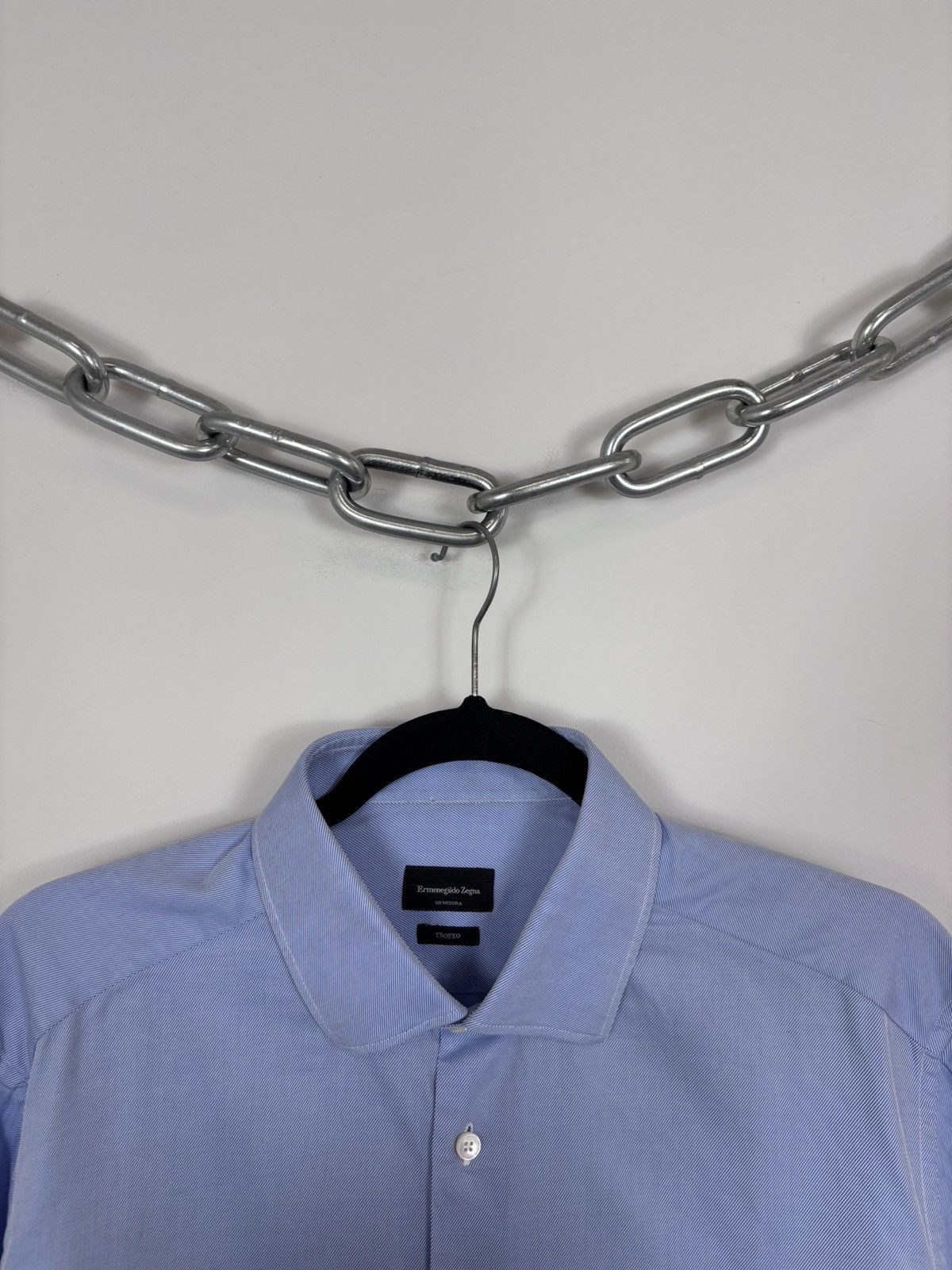 Ermenegildo Zegna Ermenegildo Zegna Trofeo Su Misura Men’s Blue Dress Shirt Size US XL / EU 56 / 4 - 3 Thumbnail