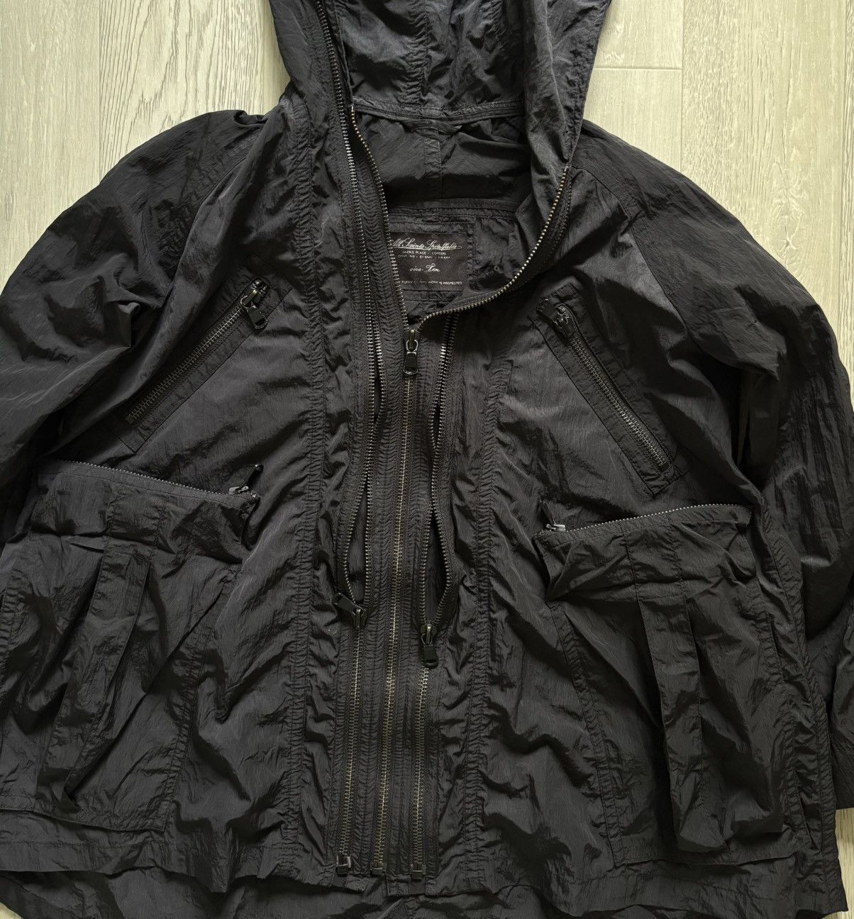 Allsaints × Vintage Allsaints Avant Garde Zip Siv Parka Coat Hooded Nylon Size L / US 10 / IT 46 - 2 Thumbnail