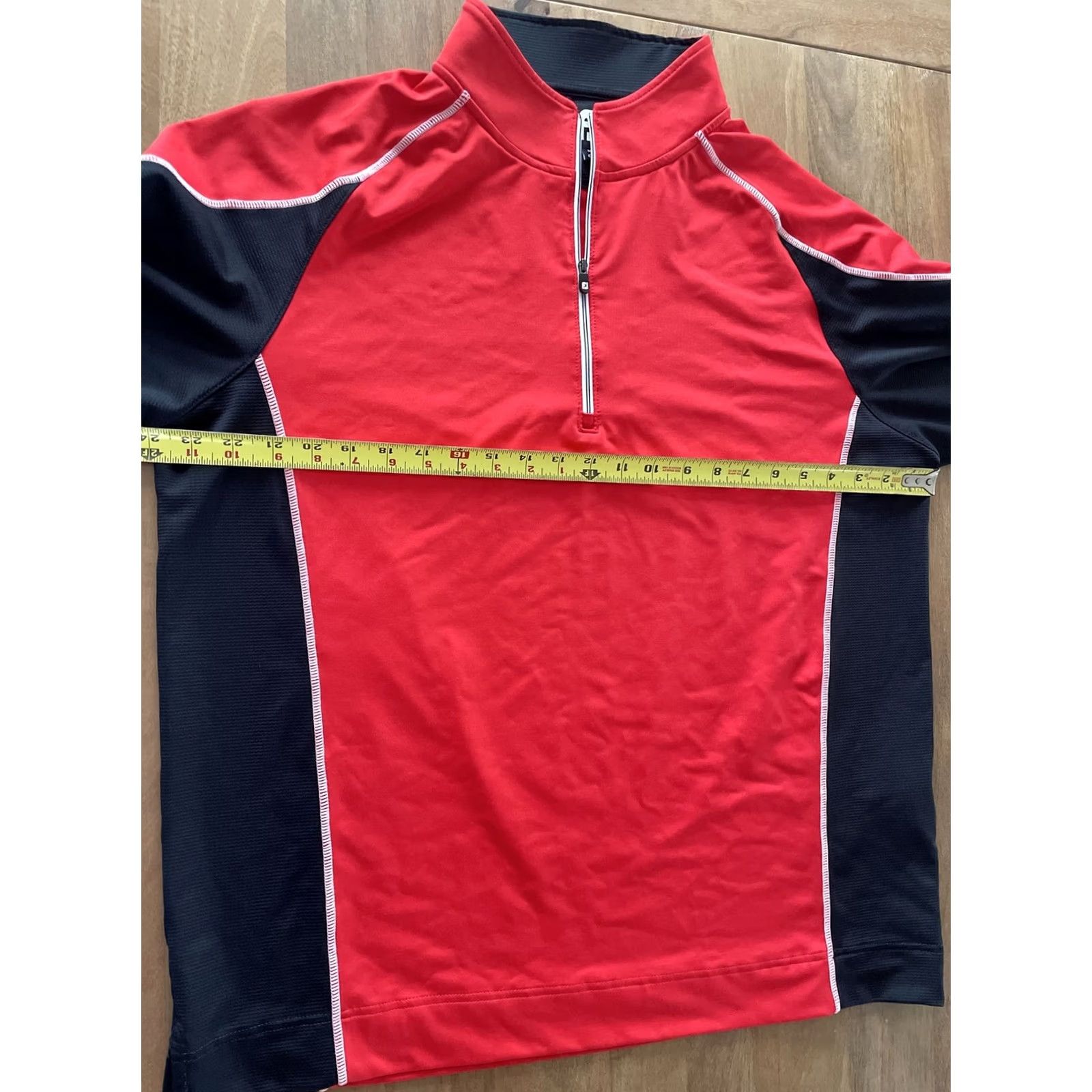 Footjoy FootJoy Stonebrooke Golf Club Performance 1/4 Zip Longsleeve Shirt Men M Multicolor Nylon Spandex Zip Sweatshirt Pullover Adult Mens Shirt Size US L / EU 52-54 / 3 - 7 Thumbnail