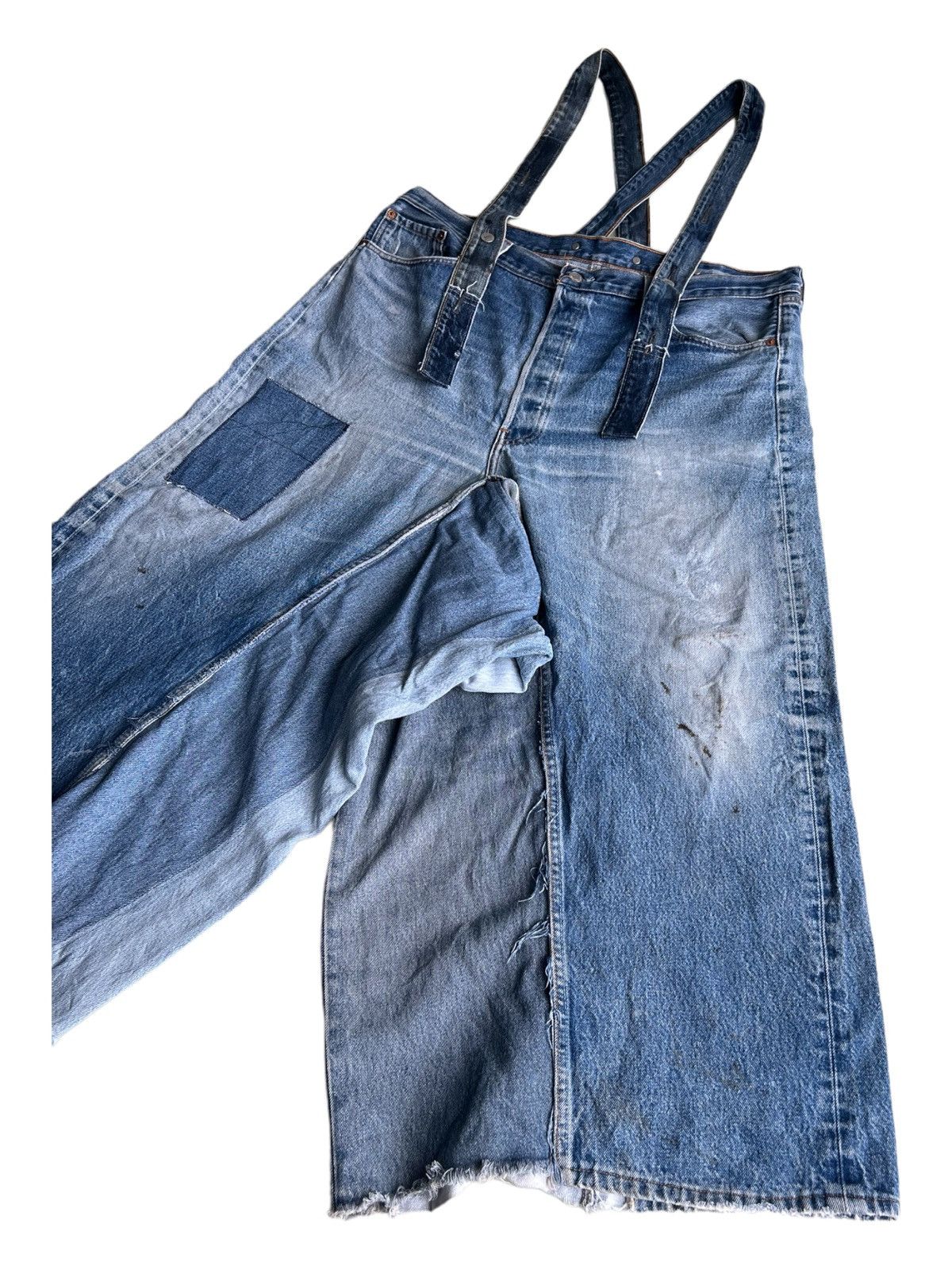 Levi's Vintage Clothing RARE Levi's 501 Reconstructed Baggy Jeans Suspender Overall Size US 38 / EU 54 - 5 Thumbnail