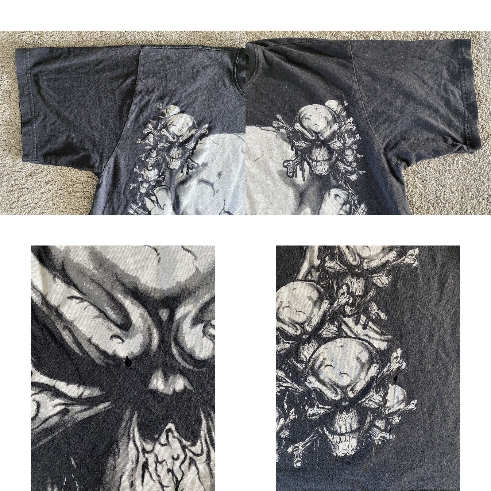 Griffin VINTAGE Griffin T-Shirt Men XL Black Skull 100% Cotton Sports Grunge 90s Short Sleeve Mens Size US XL / EU 56 / 4 - 8 Thumbnail