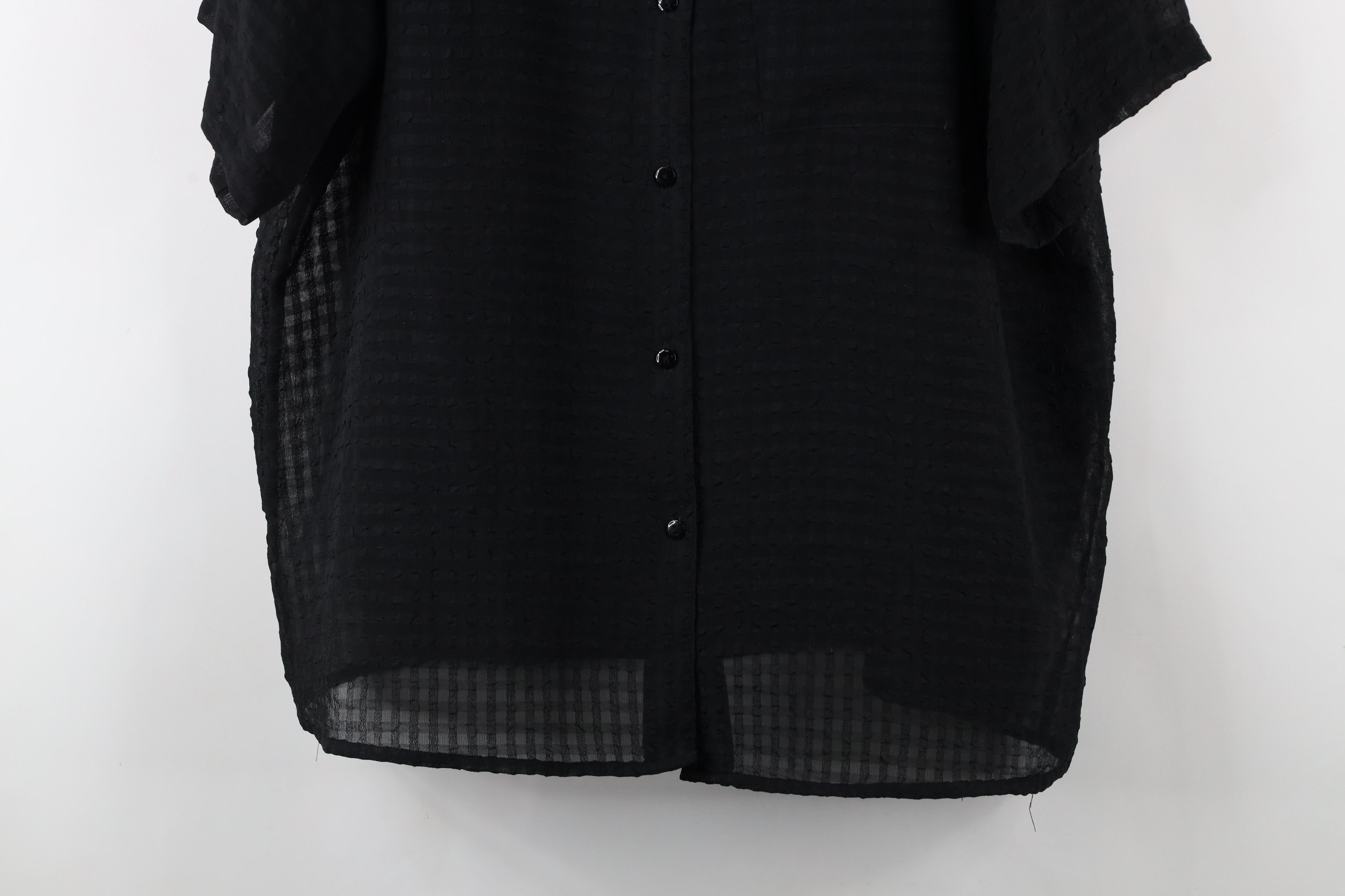 Vintage Vintage 90s Streetwear Camp Collar Button Shirt Black Size XXL / US 16-18 / IT 52-54 - 3 Thumbnail