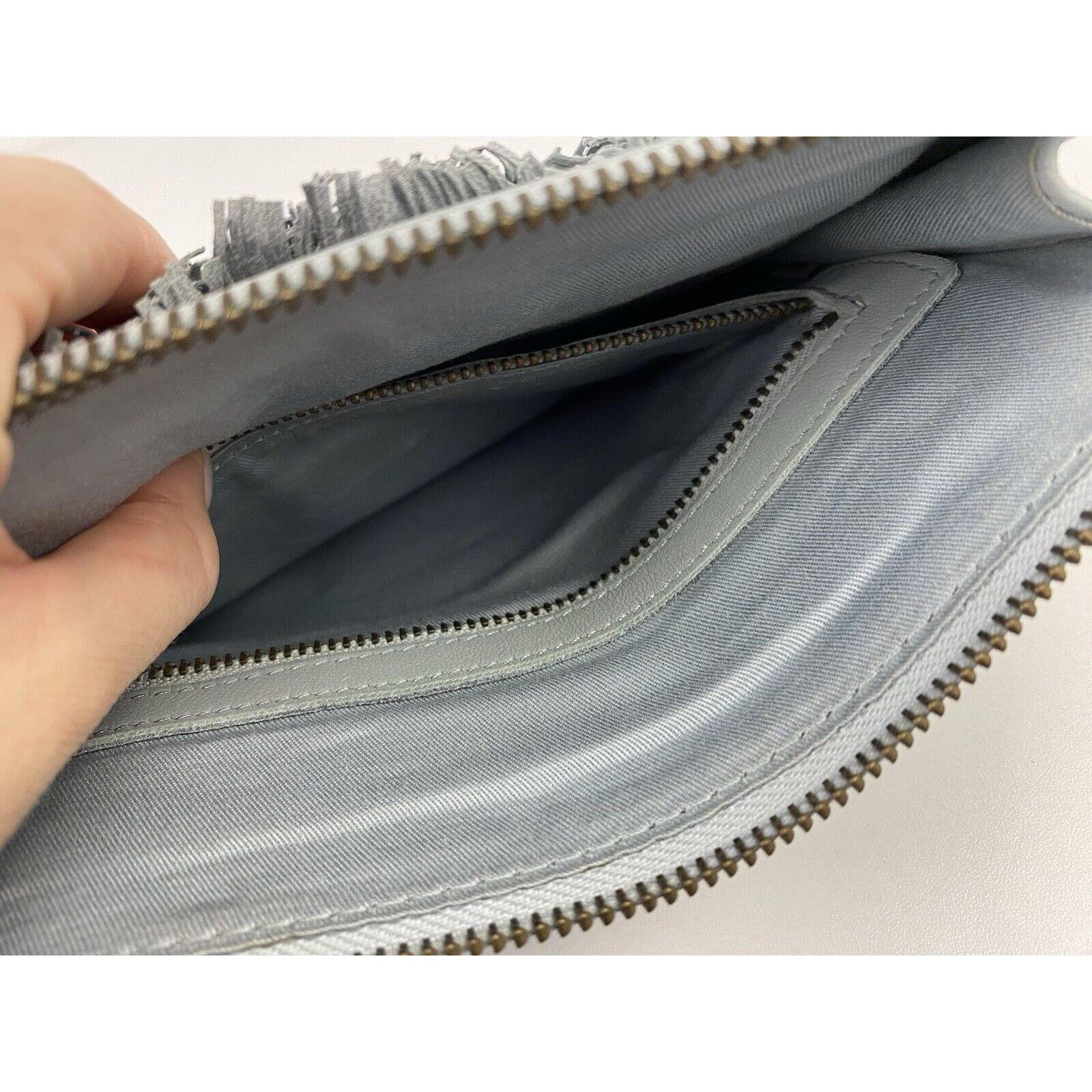 Anthropologie NWT Anthropologie Holding Horses Gray Leather Clutch Zip Size ONE SIZE - 9 Thumbnail