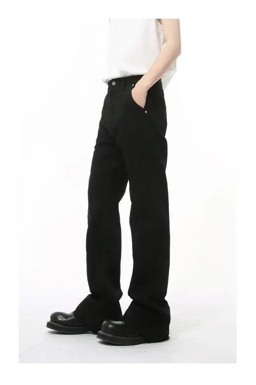 Japanese Brand × Jean Japanese slim black simple tassel flared jeans Size US 32 / EU 48 - 3 Thumbnail