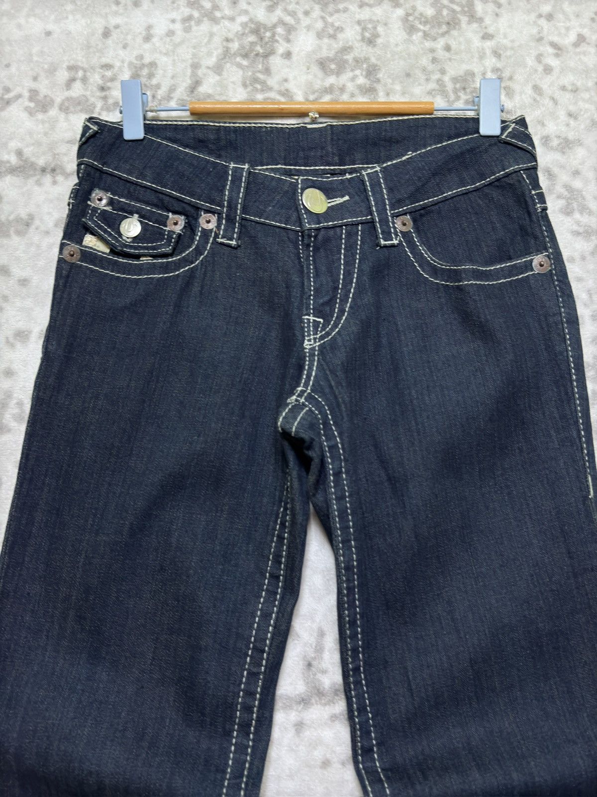 True Religion True Religion Bootcut Jeans White Patches Y2K Dark Wash Size US 29 - 3 Thumbnail