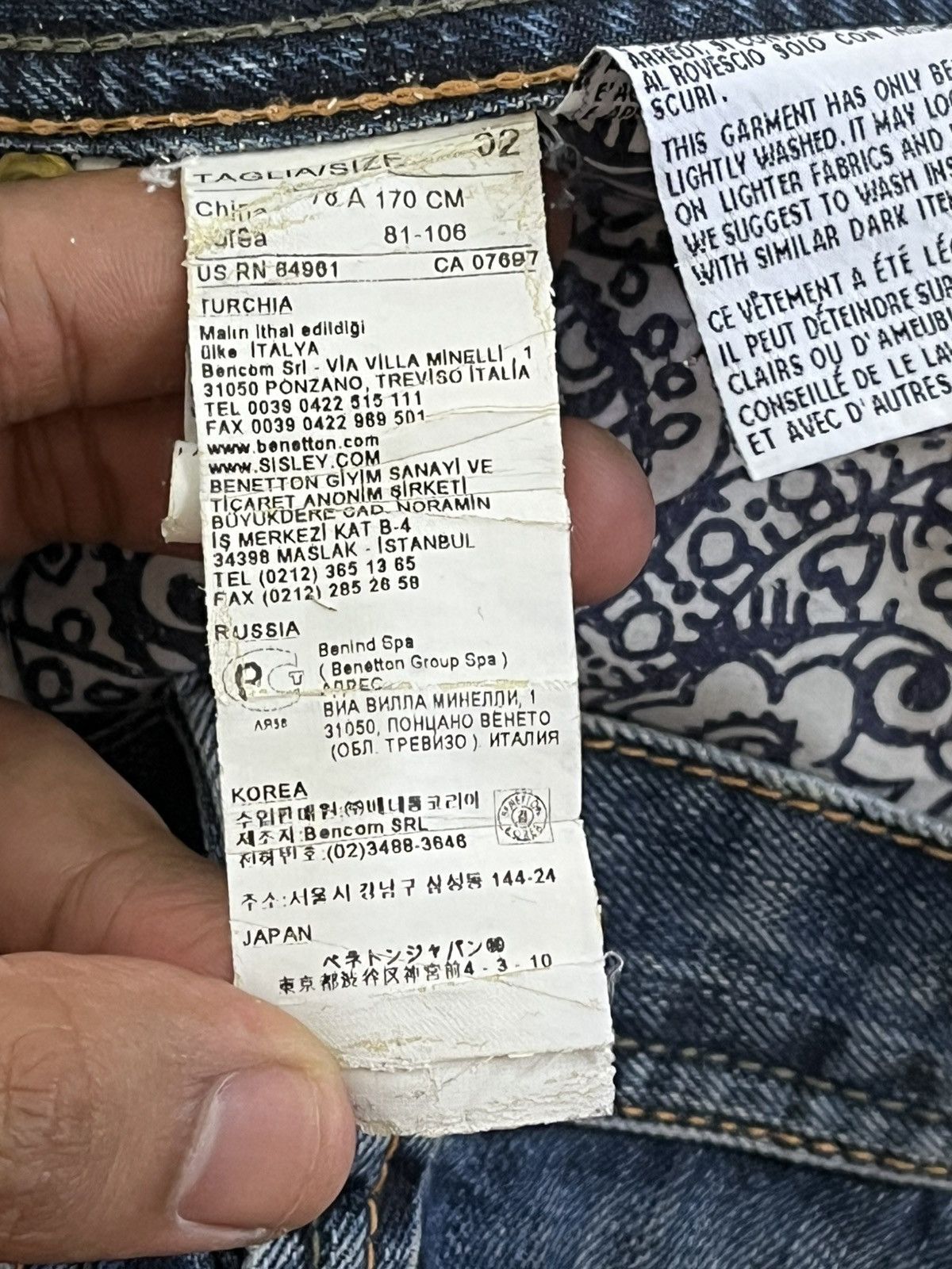 14th Addiction Vintage Benetton Regulare Ripped Grunge Distresses Denim Size US 34 / EU 50 - 12 Thumbnail