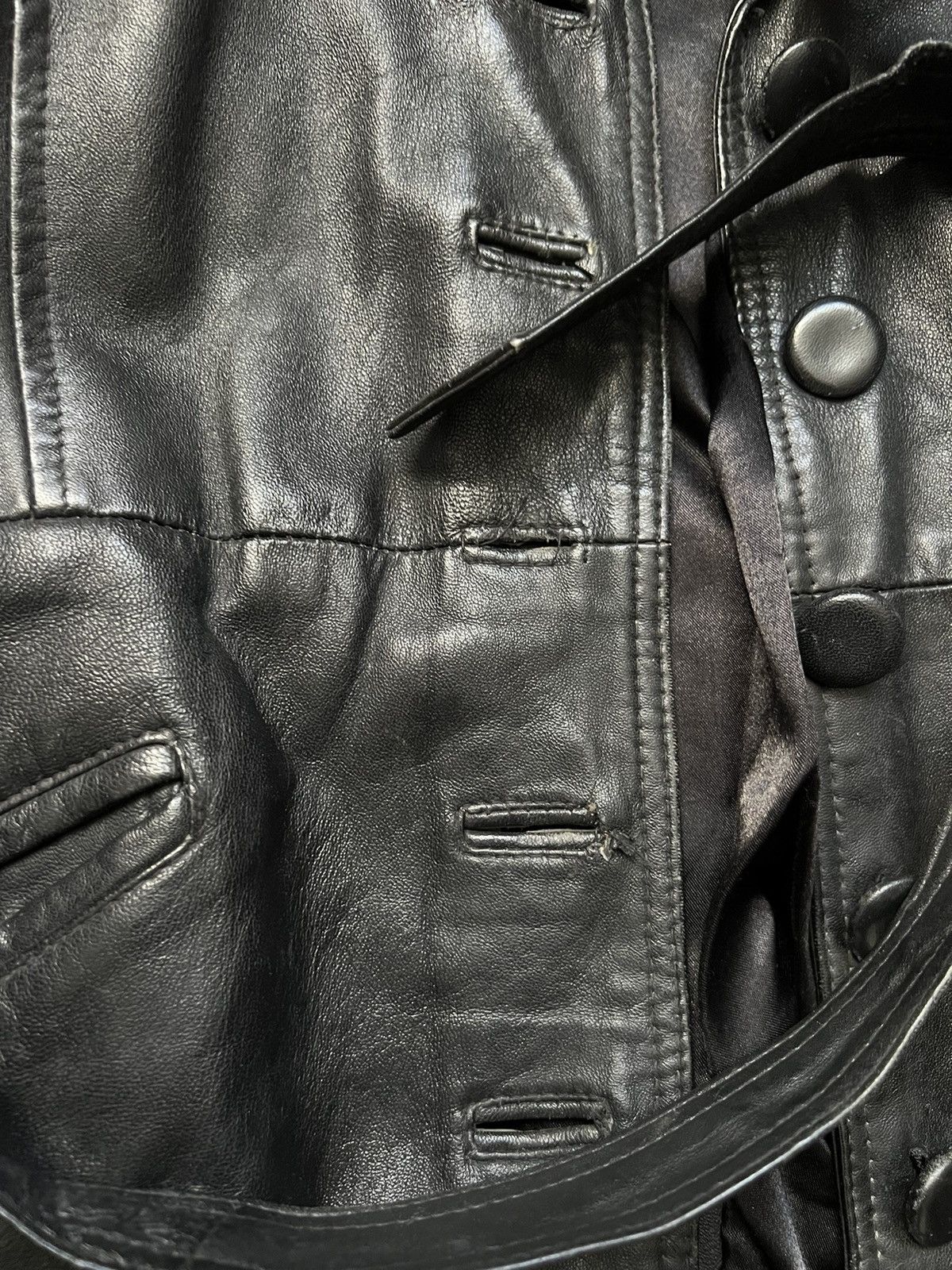 Genuine Leather × Leather Leather couch long jacket Size L / US 10 / IT 46 - 4 Thumbnail