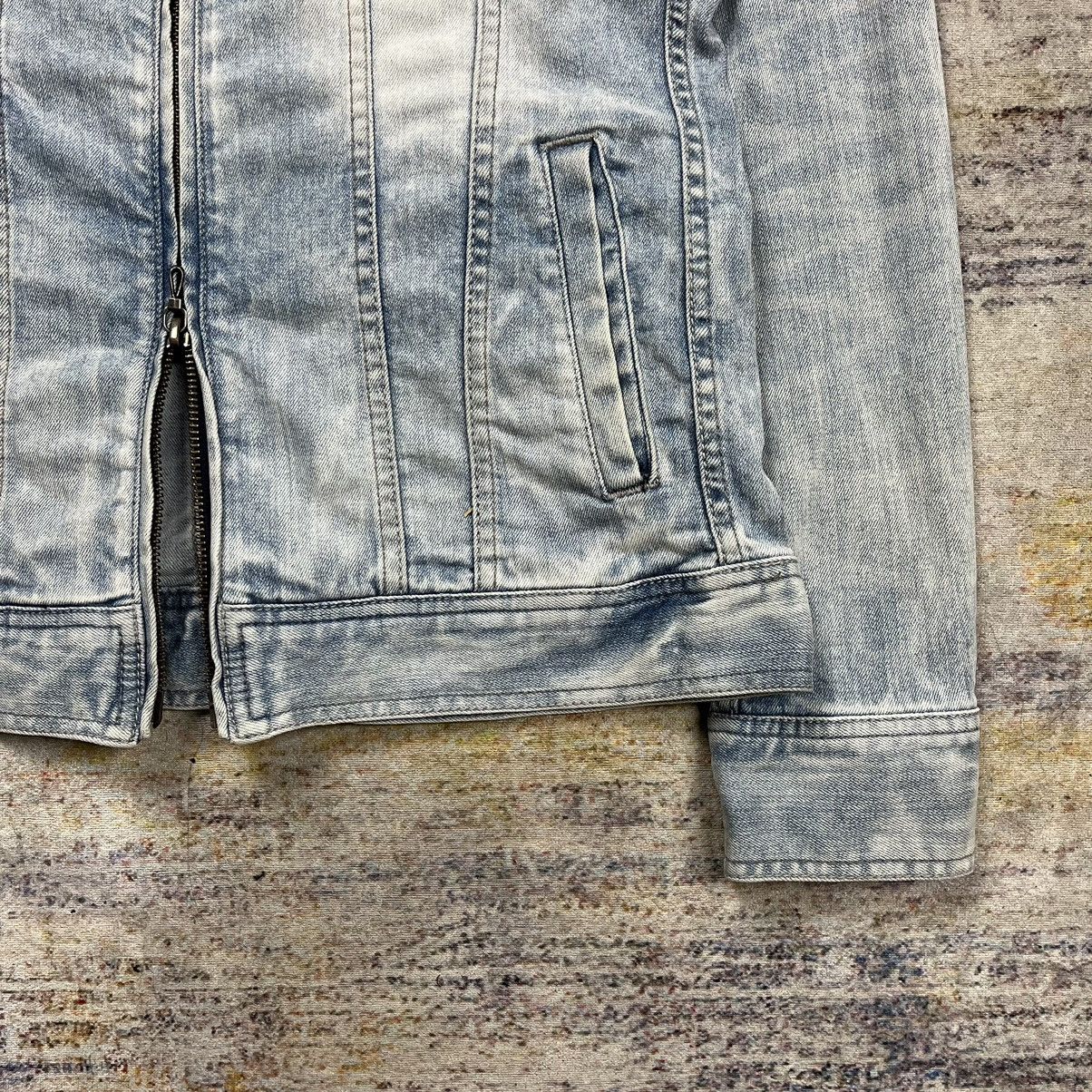 GOSTAR DE FUGA × If Six Was Nine × Le Grande Bleu (L.G.B.) Fuga riders double zipper washed collarless denim jacket Size US S / EU 44-46 / 1 - 3 Thumbnail