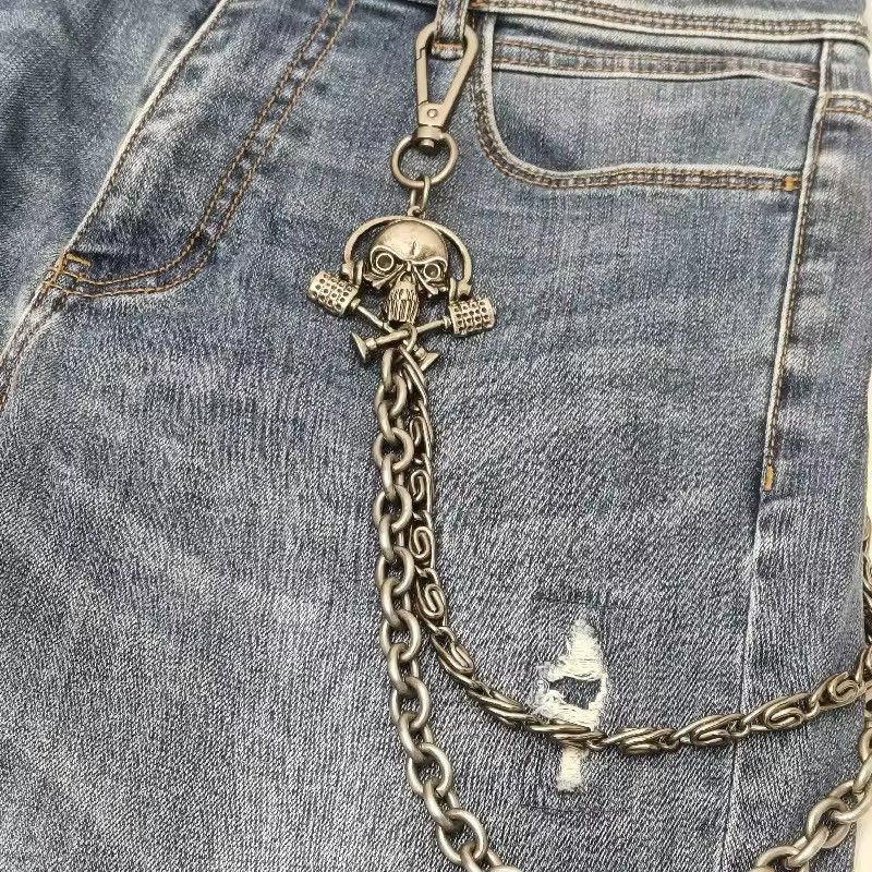Designer Punk Metal Skull locomotive waist chain Size ONE SIZE - 3 Thumbnail