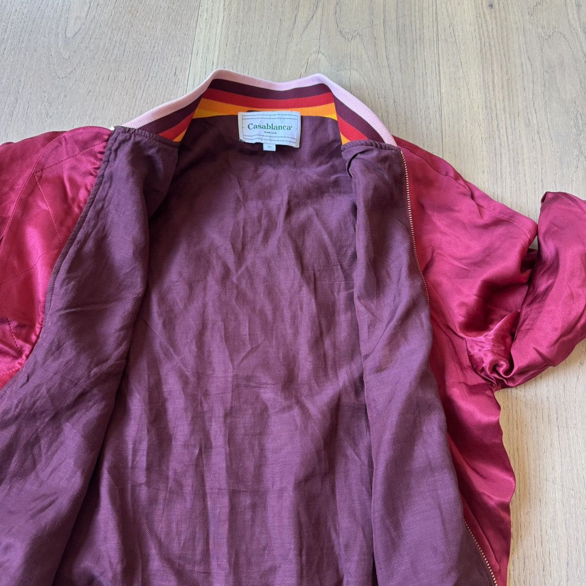 Casablanca Casablanca - Morocco Silk Embroidered Bomber Jacket - Red Size XS / US 0-2 / IT 36-38 - 7 Thumbnail