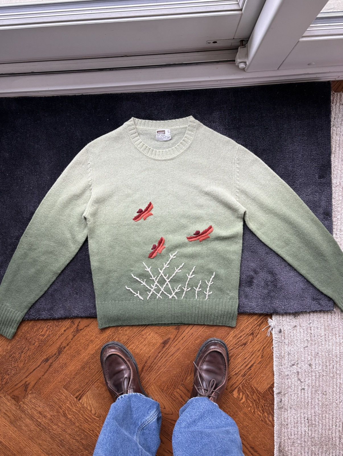 Sears × Vintage 70s Embroidered Vintage Wool Sweater Gradient Knit Pullover Size US M / EU 48-50 / 2 - 8 Thumbnail