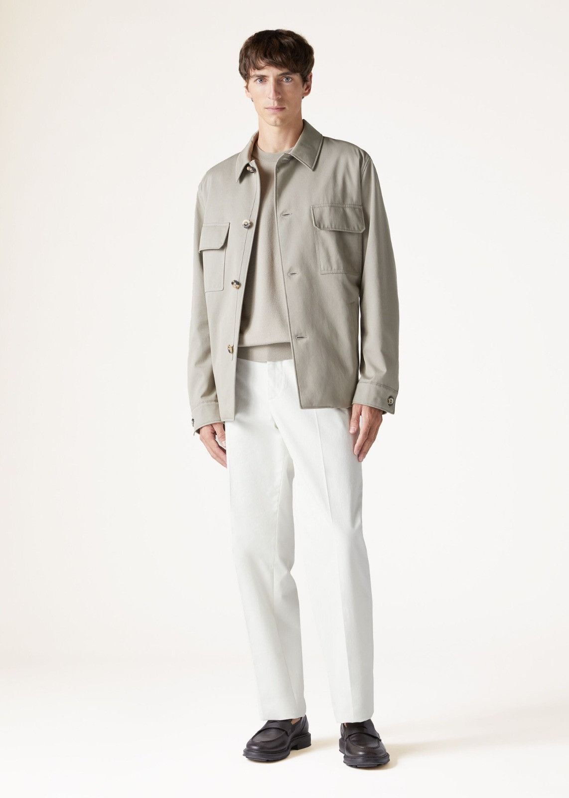 Loro Piana o1srvl11e0125 Cotton Twill Overshirt in Beige Size US M / EU 48-50 / 2 - 3 Thumbnail