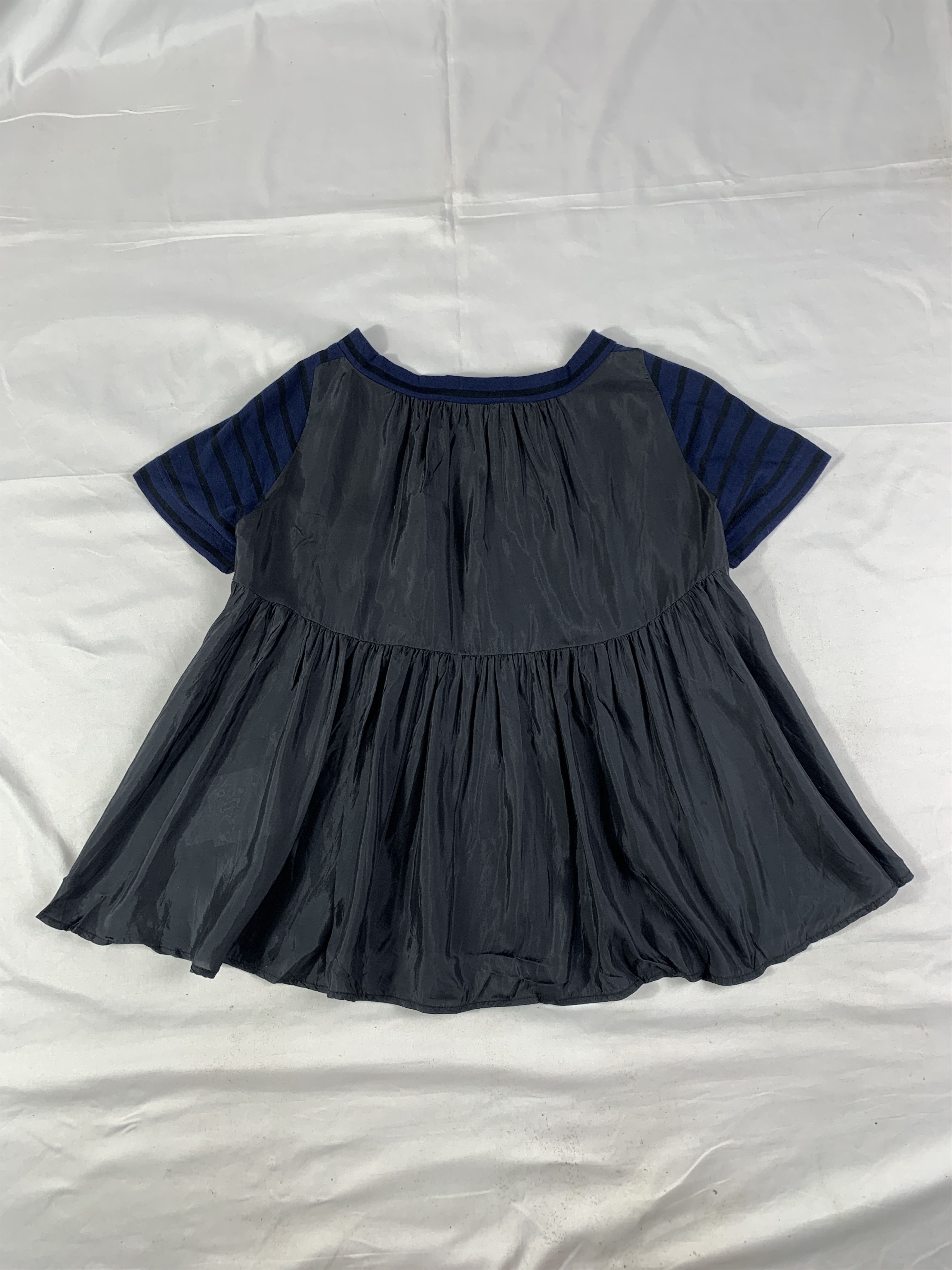 Sacai Sacai Luck Stripes Mix Silk Top (M) Size M / US 6-8 / IT 42-44 - 1 Thumbnail