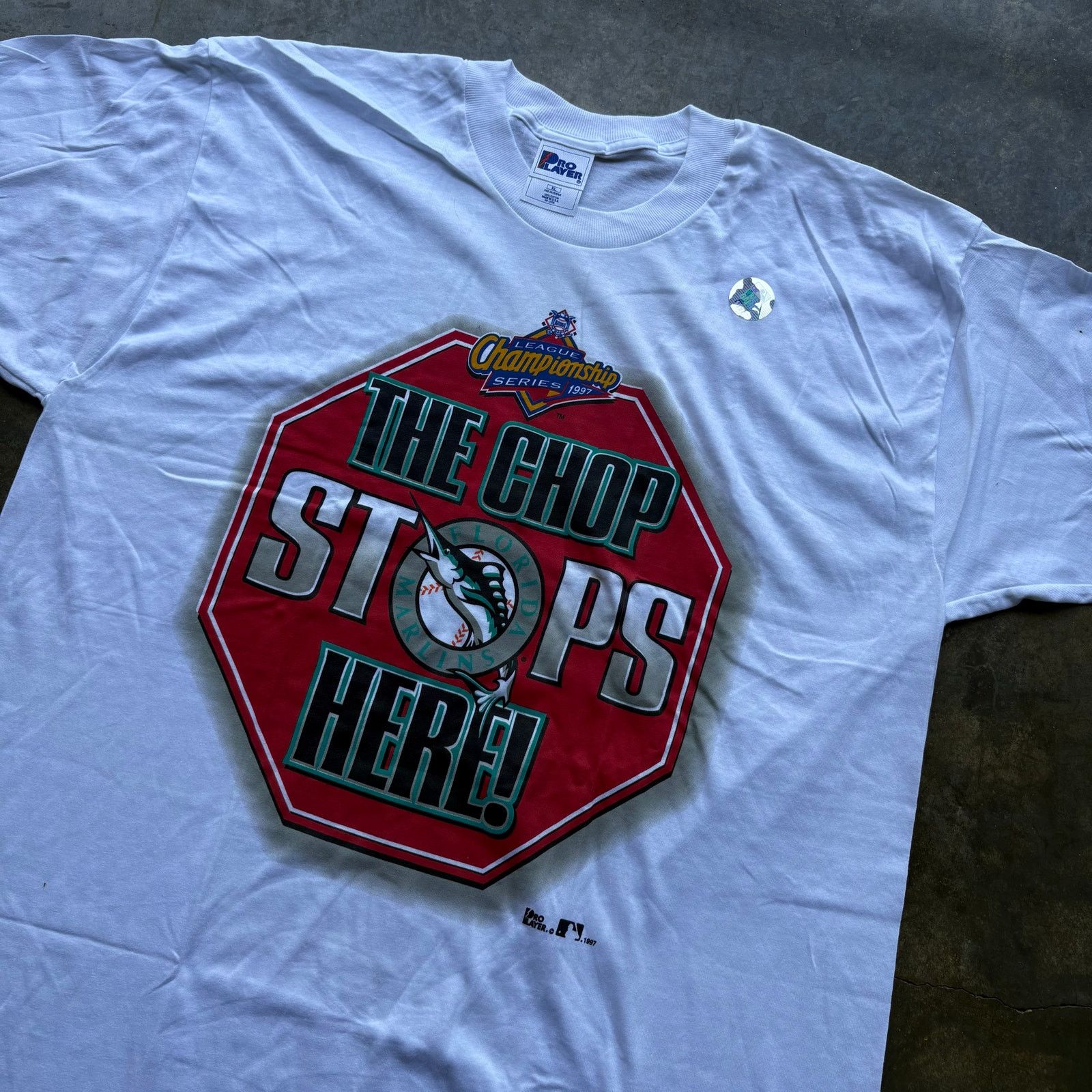 Pro Player Beautiful Vintage The Chop Stops Here Marlins T-shirt Size US XL / EU 56 / 4 - 3 Thumbnail