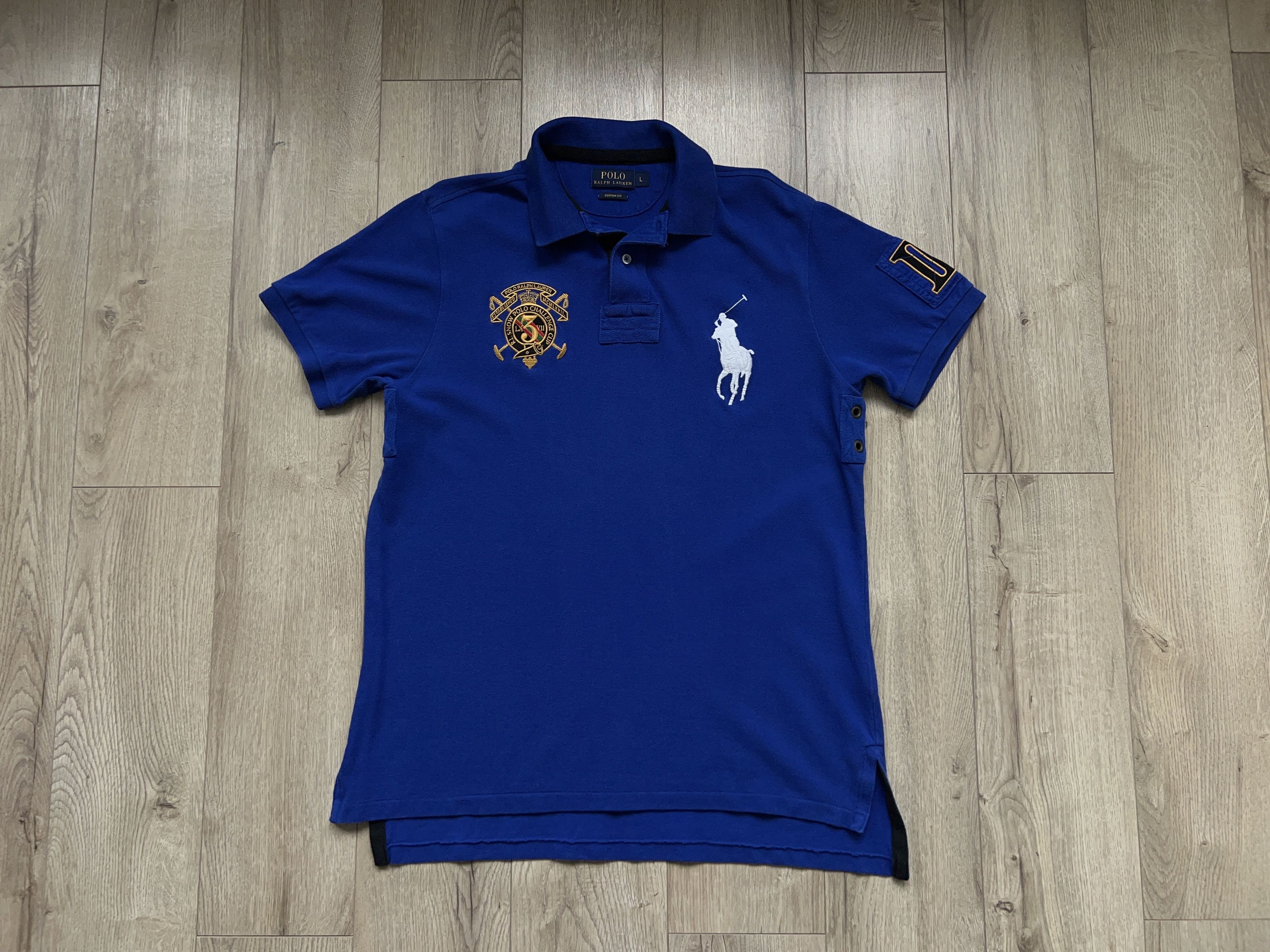Polo Ralph Lauren × Vintage mens Classic T Shirt Tee Rugby Snow Challenge Blue Size US L / EU 52-54 / 3 - 1 Thumbnail