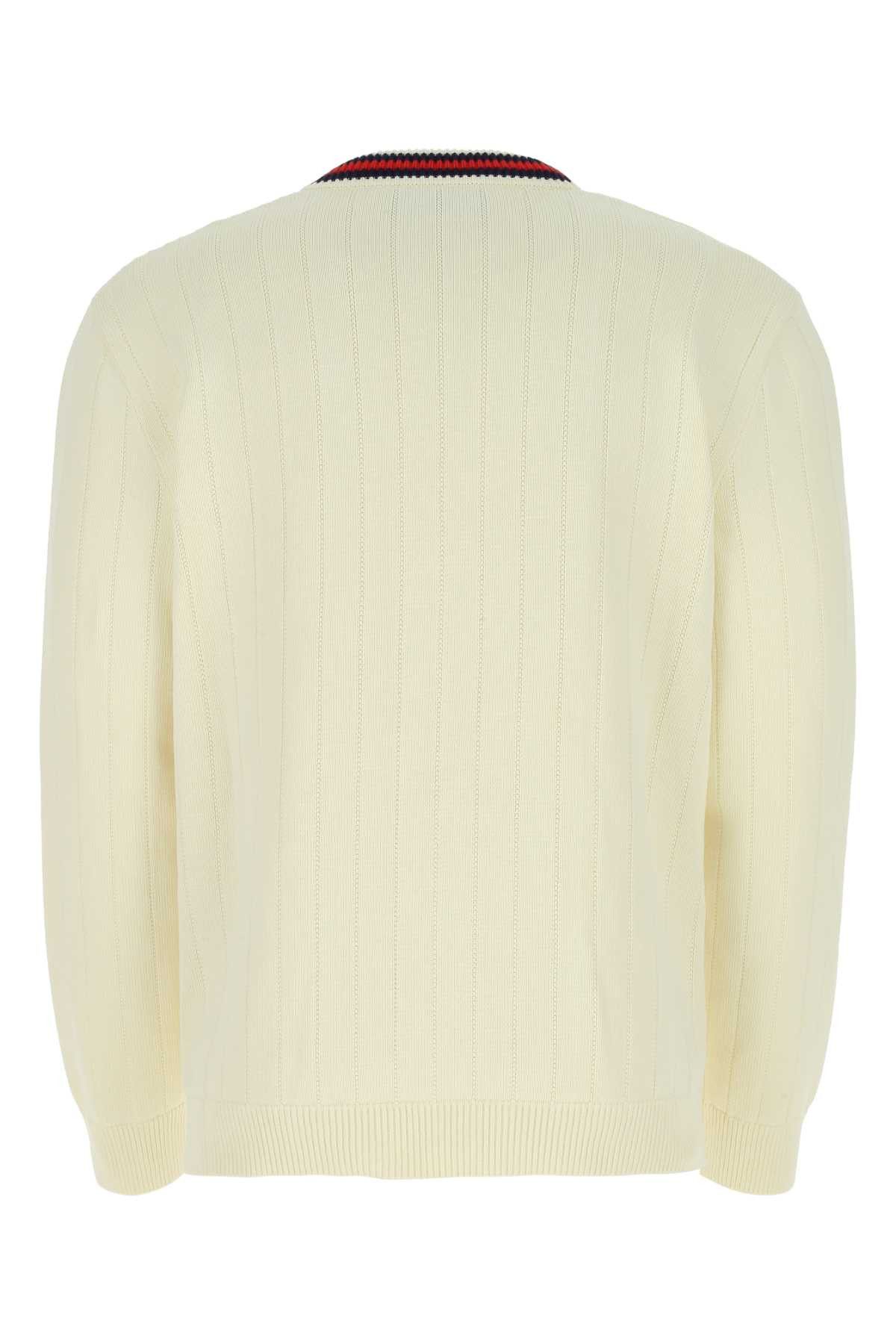 image of Gucci Ivory Cotton Oversize Cardigan in White, Men's (Size Small)