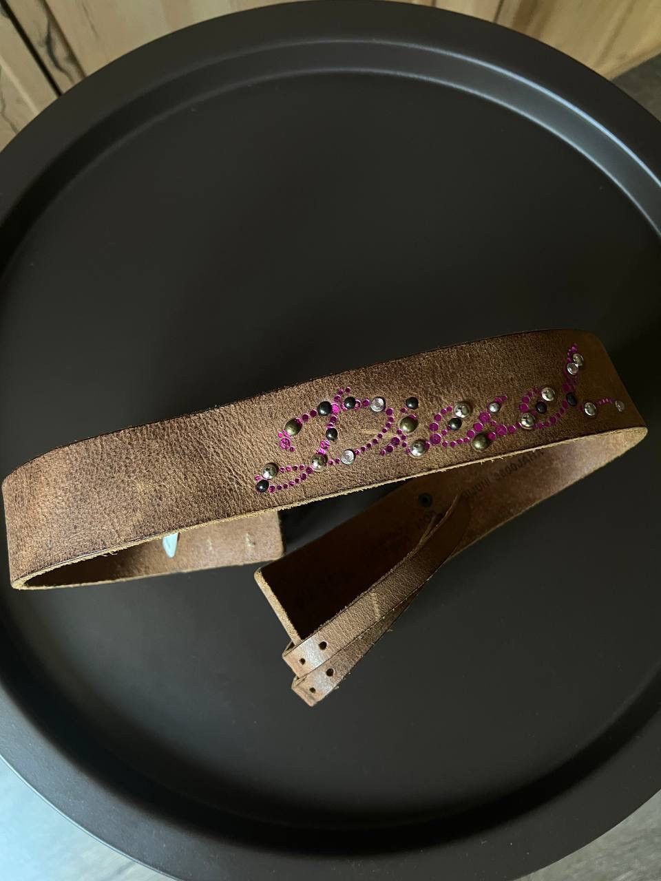 Diesel × Vintage Vintage Diesel western double cowboy rhinestone leather belt Size ONE SIZE - 6 Thumbnail