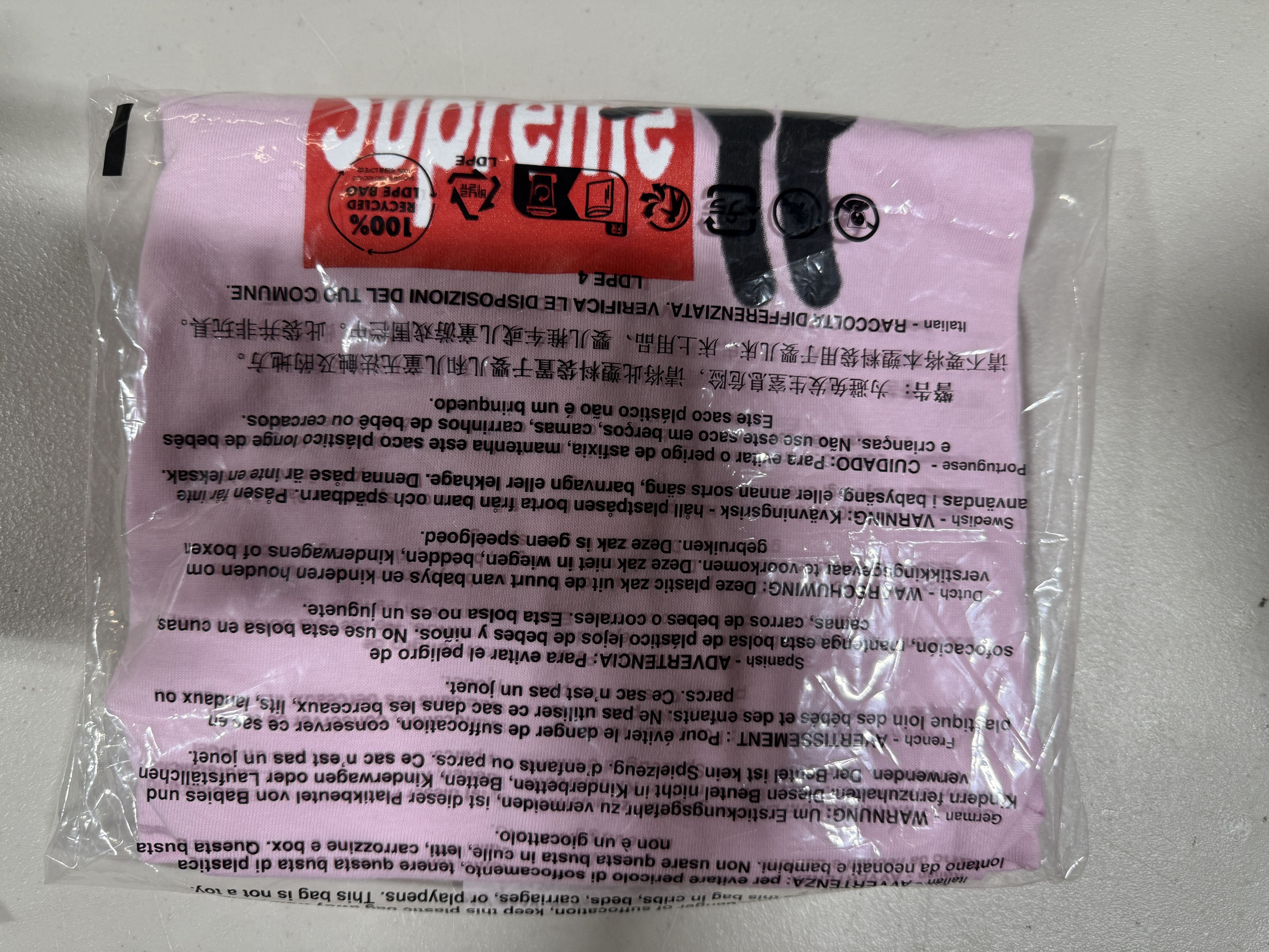 Supreme Supreme Stick Tee Pink Size L Size US L / EU 52-54 / 3 - 2 Thumbnail