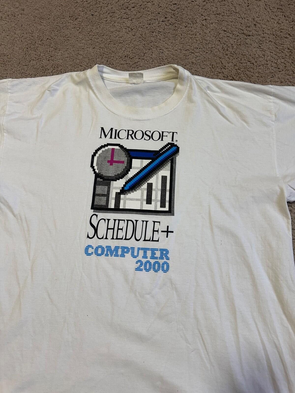 The Unbranded Brand Microsoft Schedule+ Computer 2000 Tshirt Sz XL Size US XL / EU 56 / 4 - 3 Thumbnail