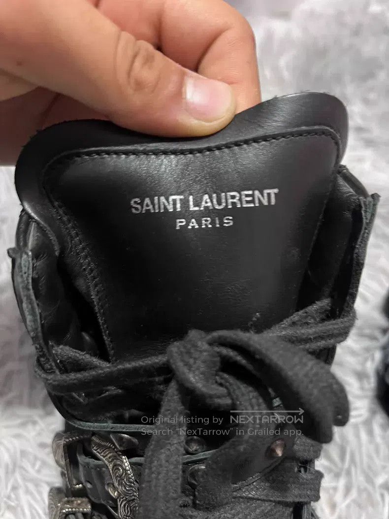 Saint Laurent Paris Saint Laurent Paris Black Carved Studs Buckle High Top Ska Size US 10 / EU 43 - 5 Thumbnail