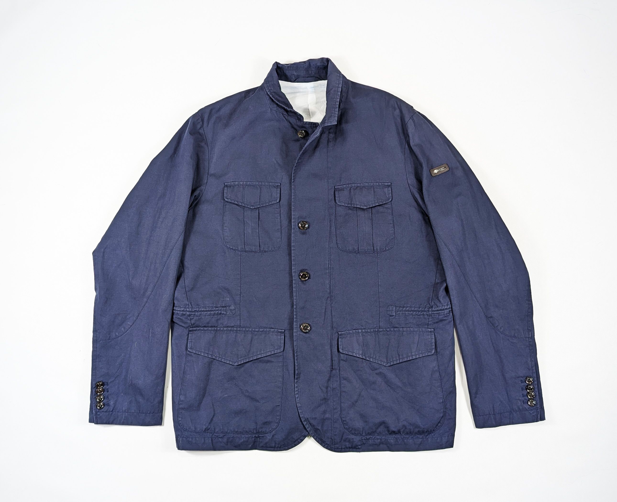 Hackett Hackett London Waxed Cotton Linen Safari Navy Jacket Size US XXL / EU 58 / 5 - 1 Thumbnail