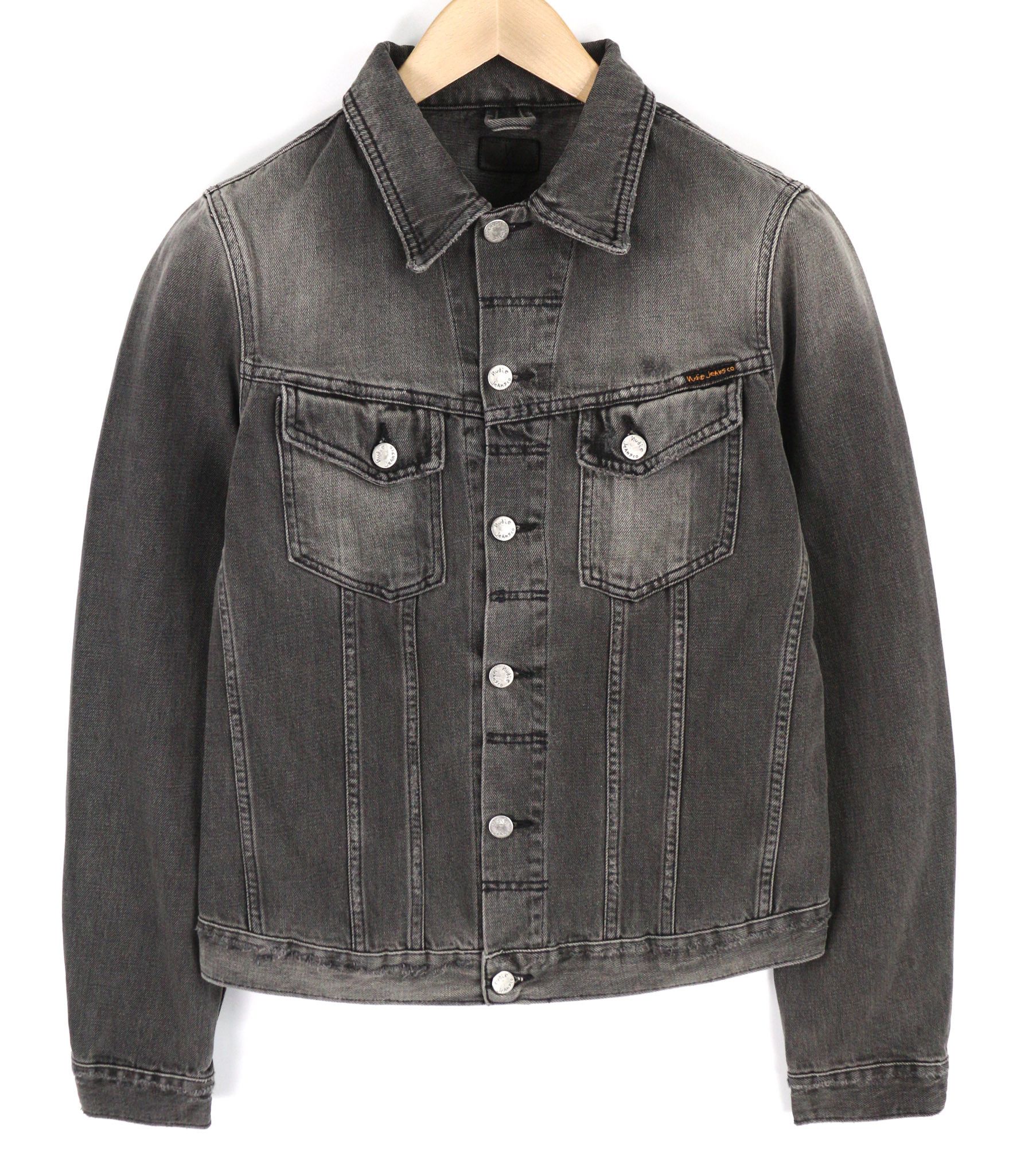 BILLY S Shimmering Shist Washed Ripped Grey Jacket 82437
